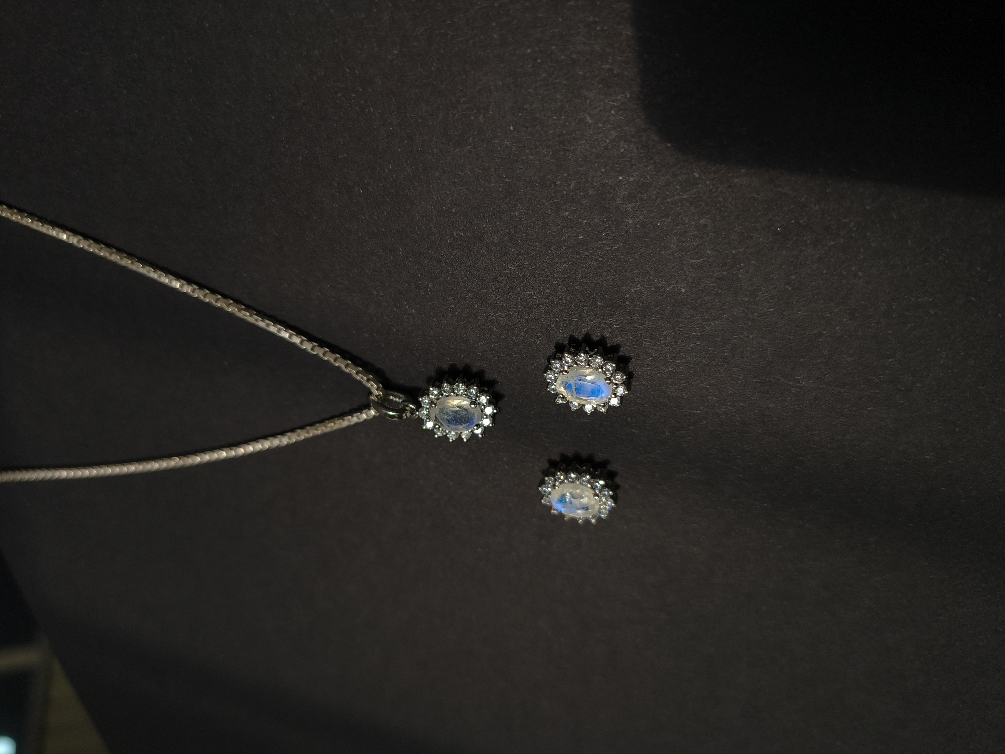 Labradorite with zircon Pendant Necklace