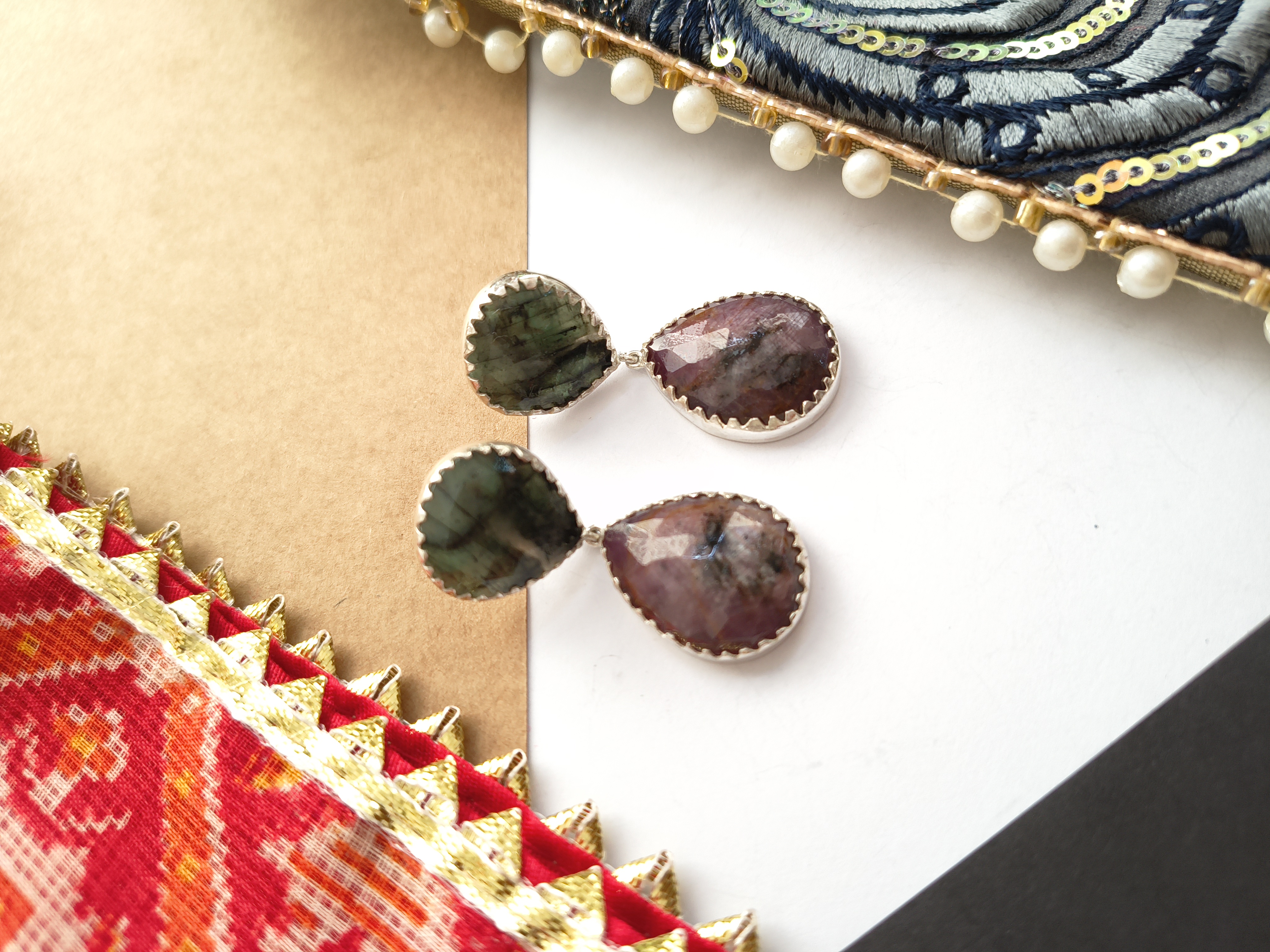 Forest green and mehron sapphire Earrings