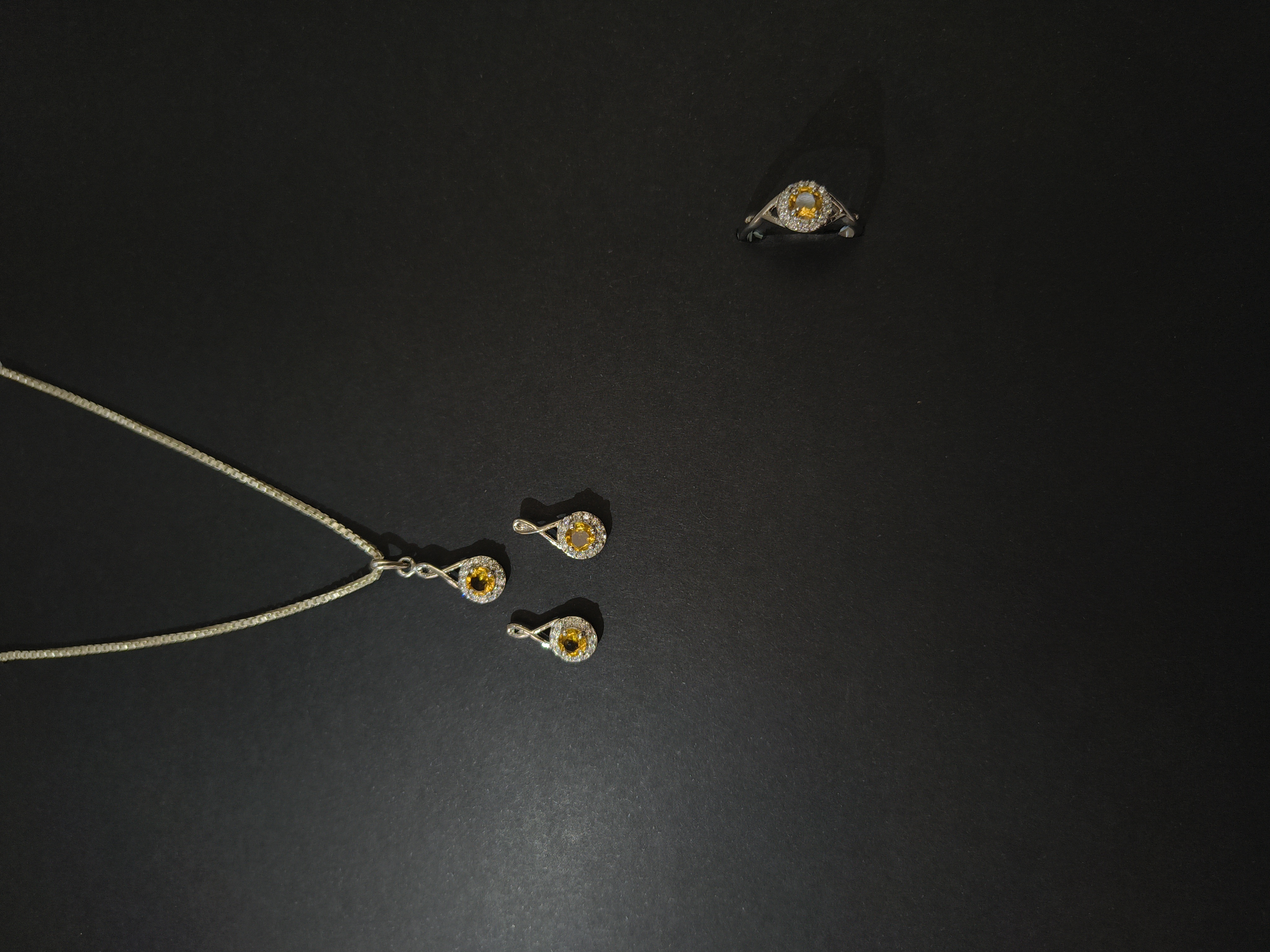 Citrine Pendant and Earring Set