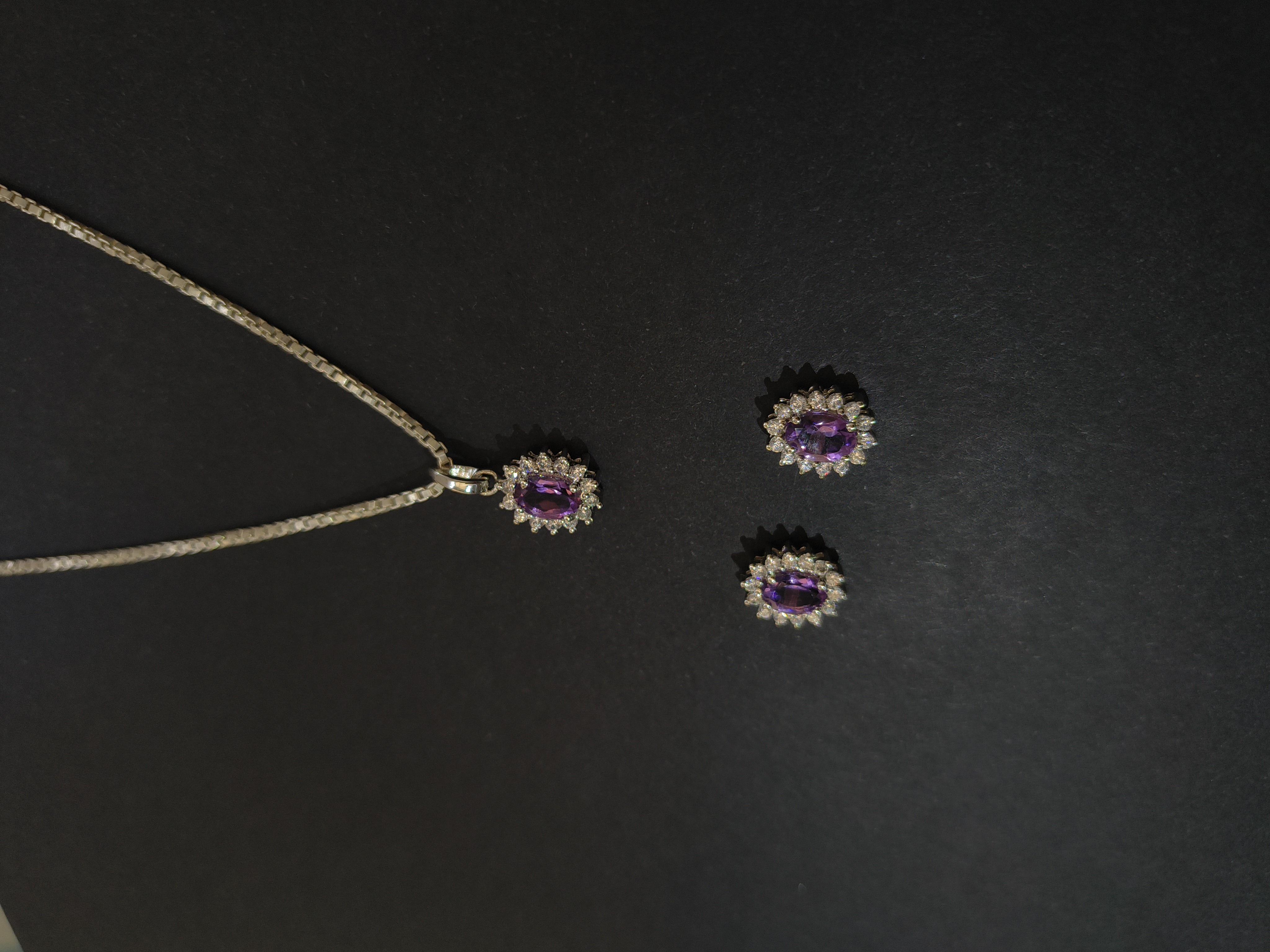Amethyst and Silver Jewelry Set