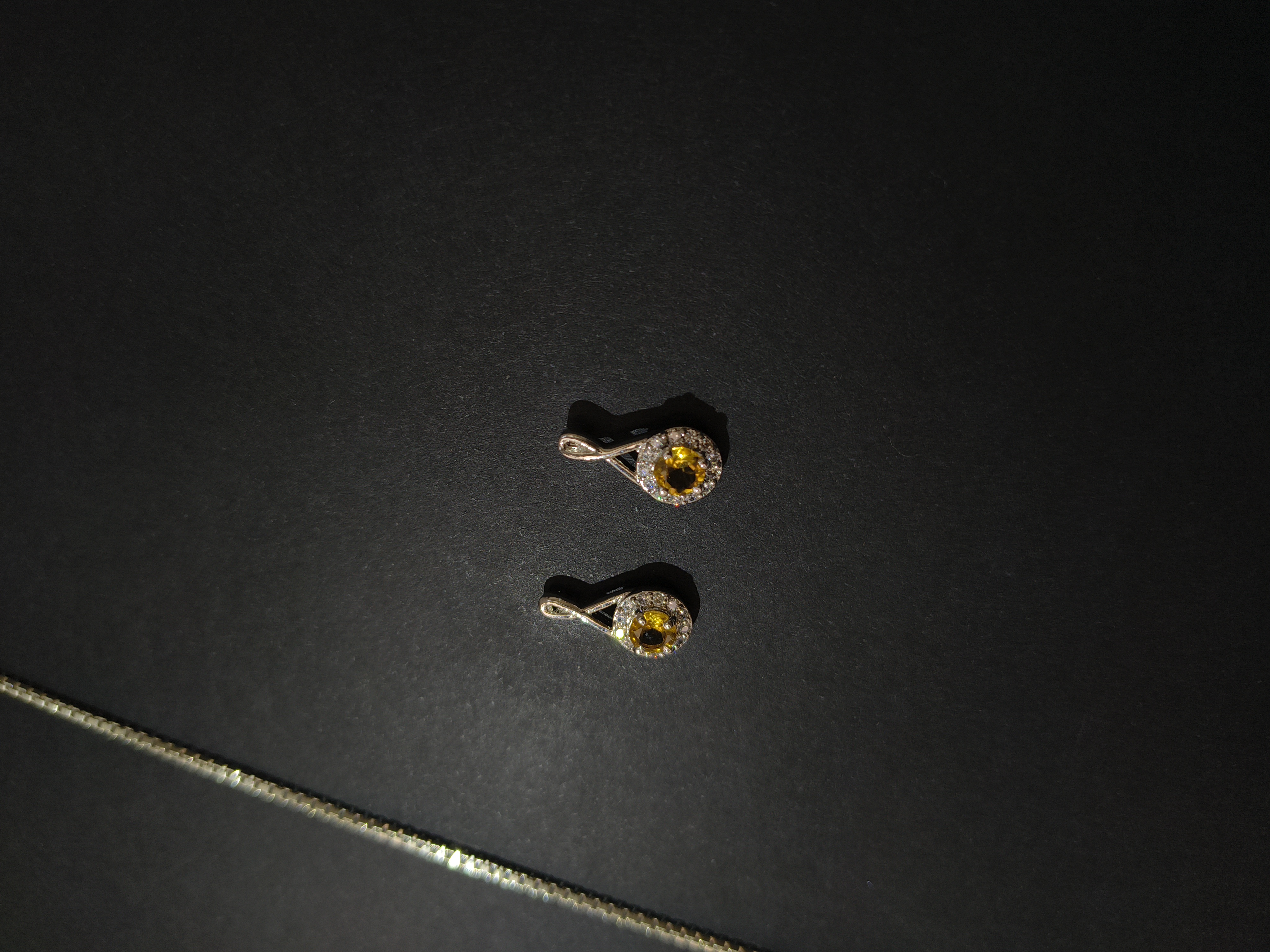 Citrine with Zircon in leaf framework