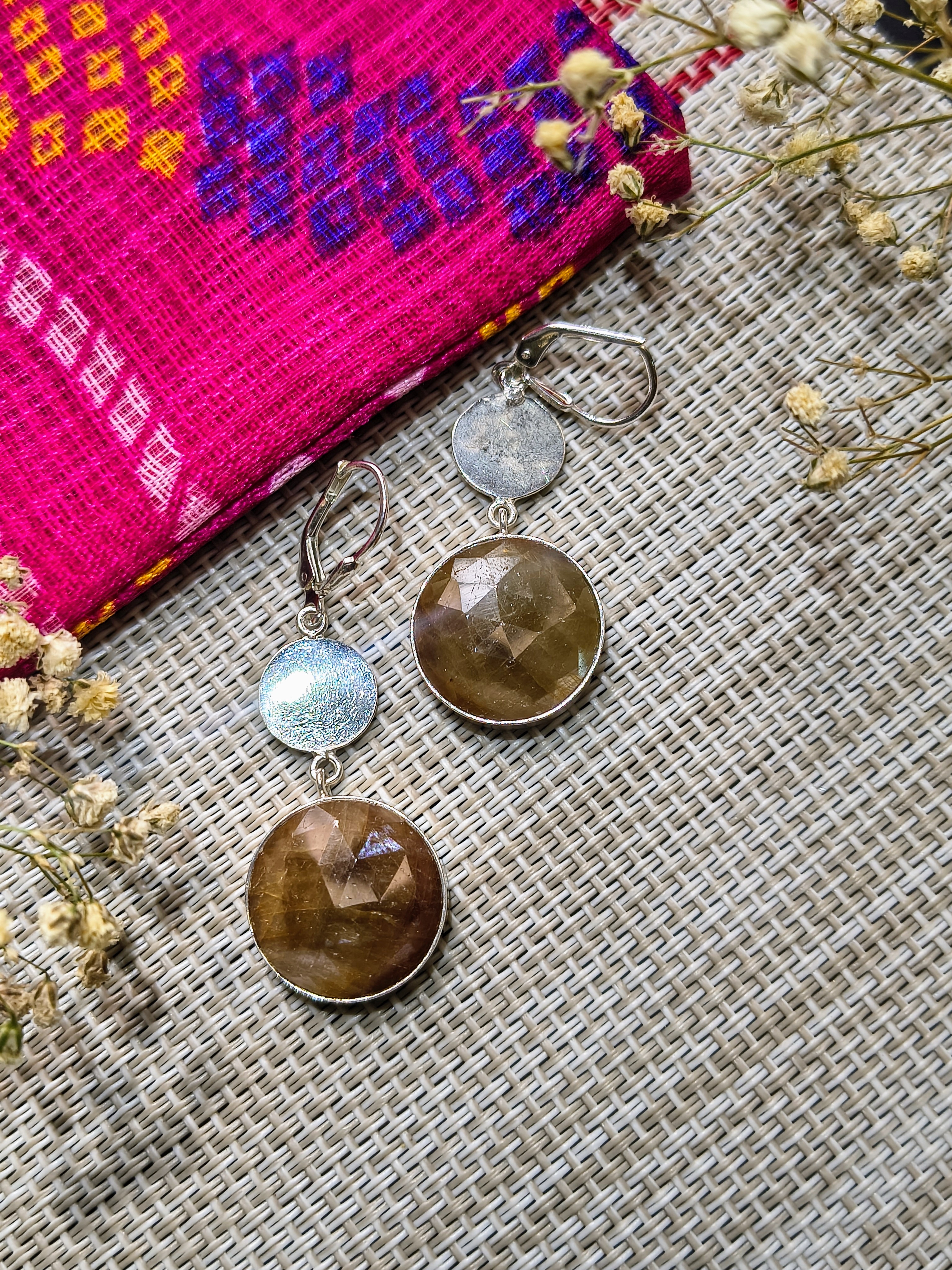 Gemstone Drop Earrings