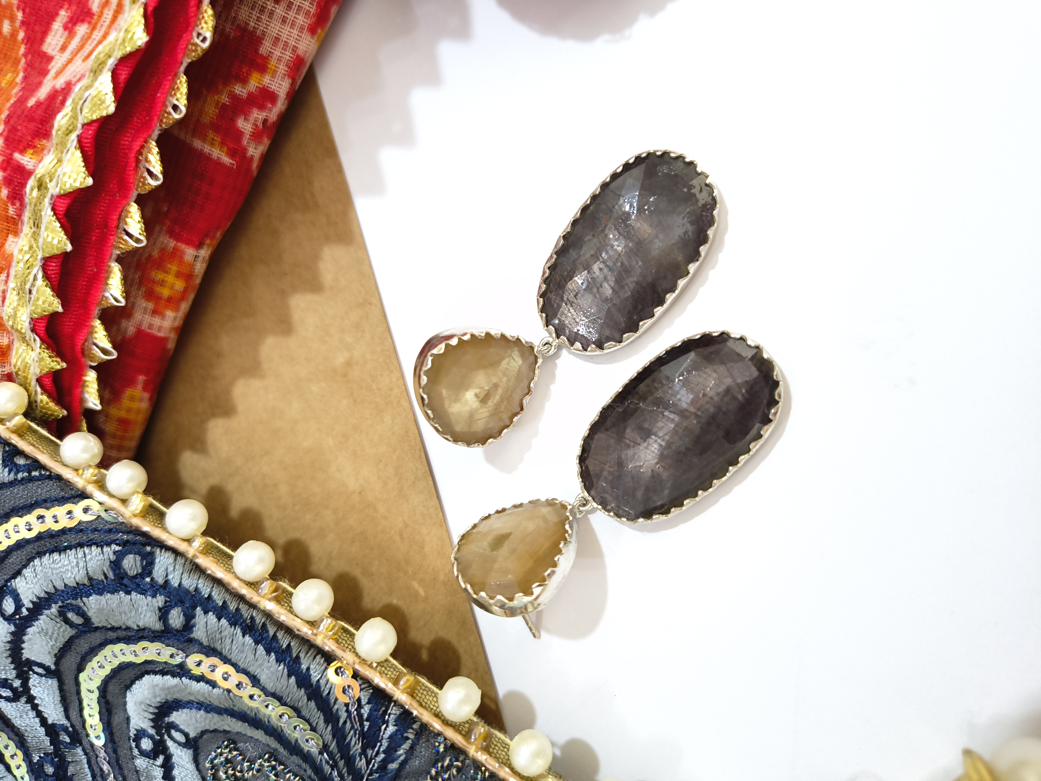 Black stone Earrings