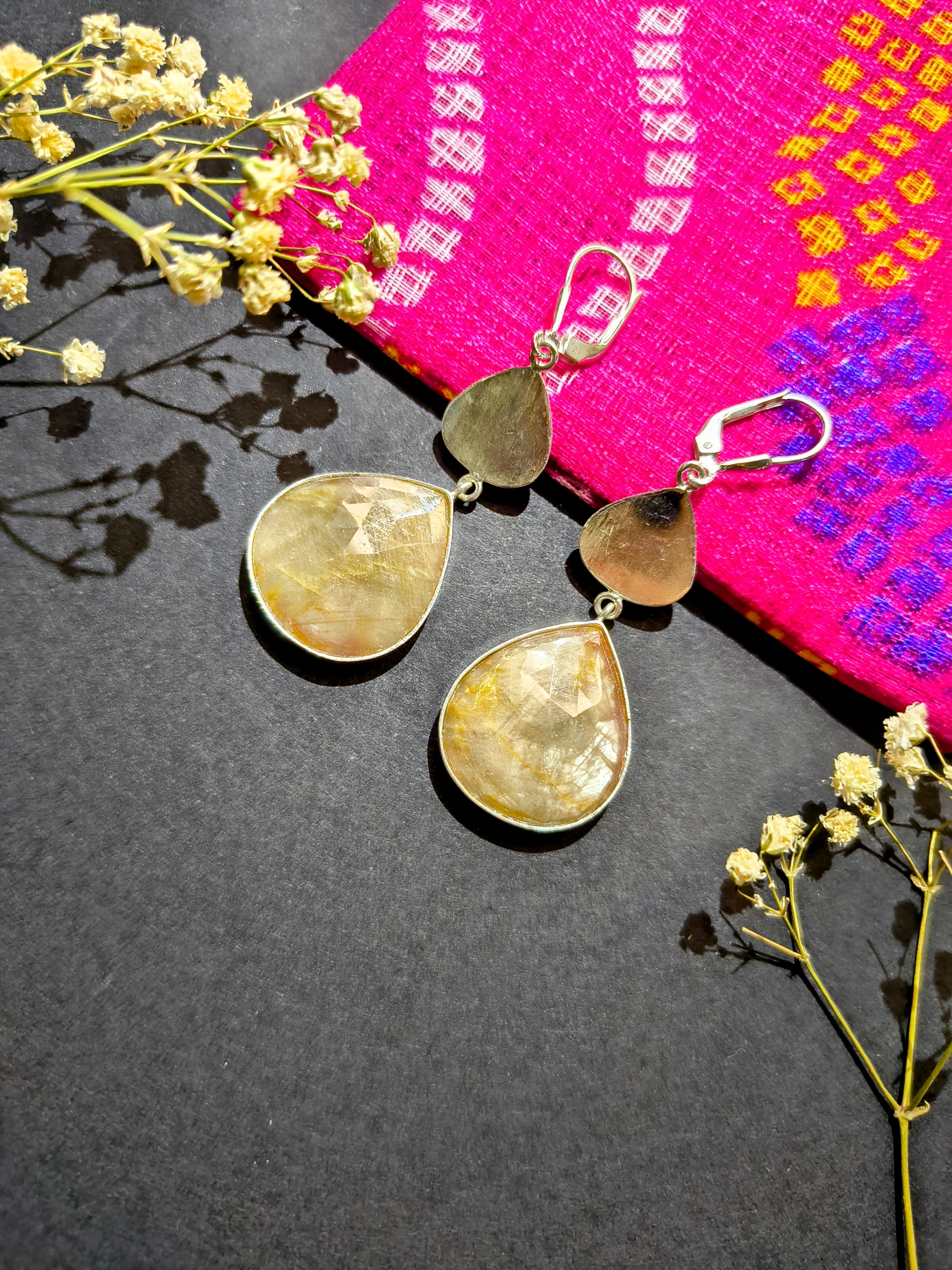 Golden yellow sapphire Earrings