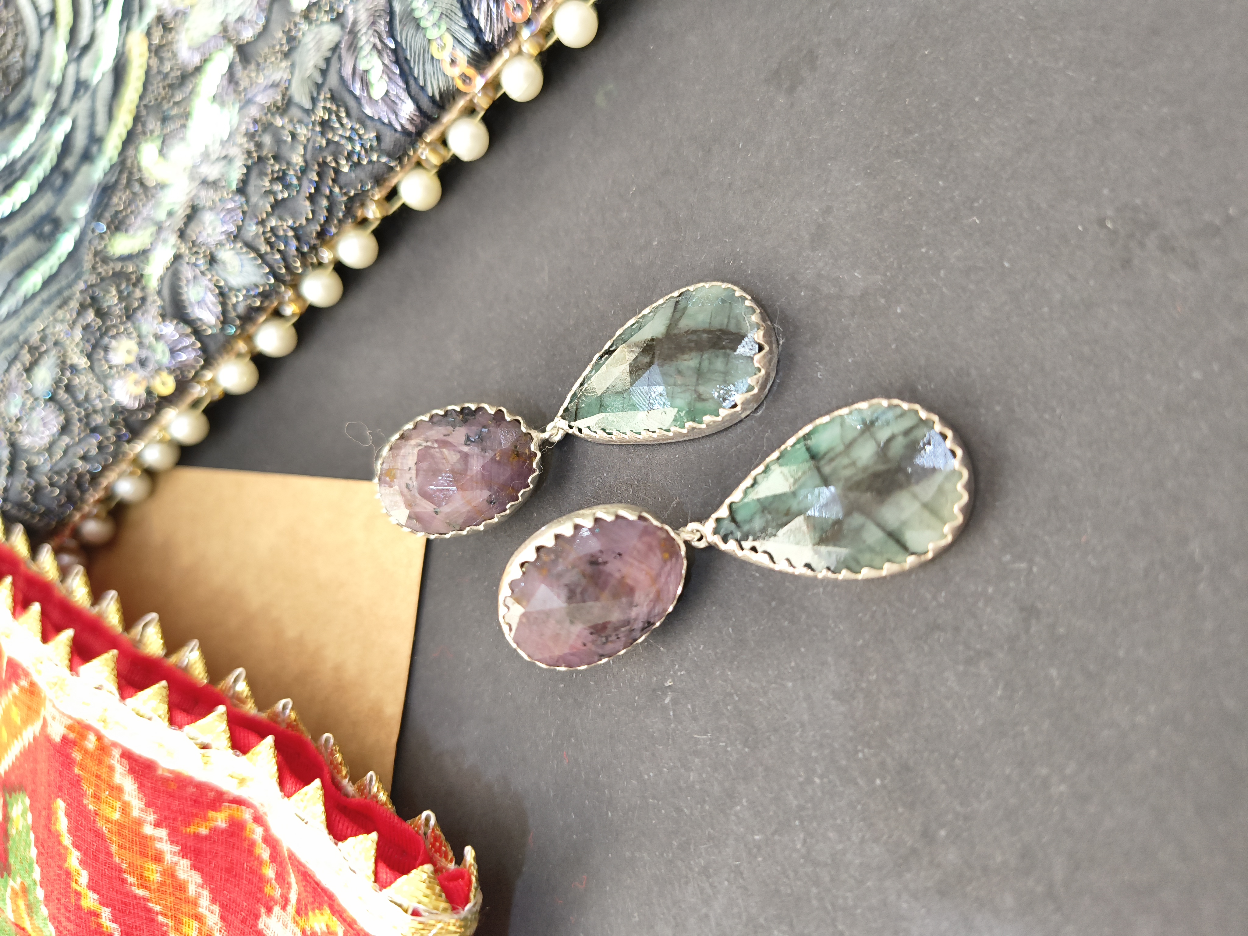 Bloodish graded Sapphire earrings