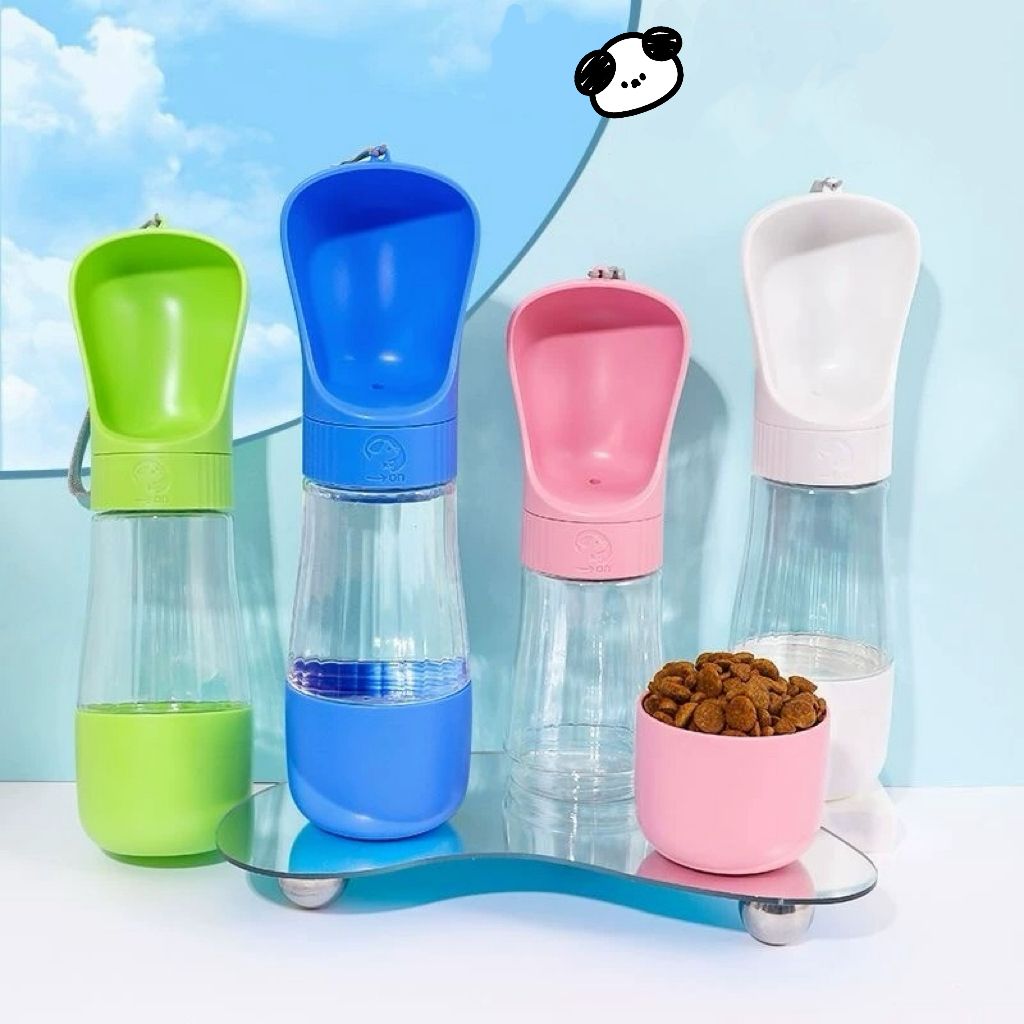 Garrafa Bebedouro Comedouro Pet Portátil 2 Em 1 Água E Ração