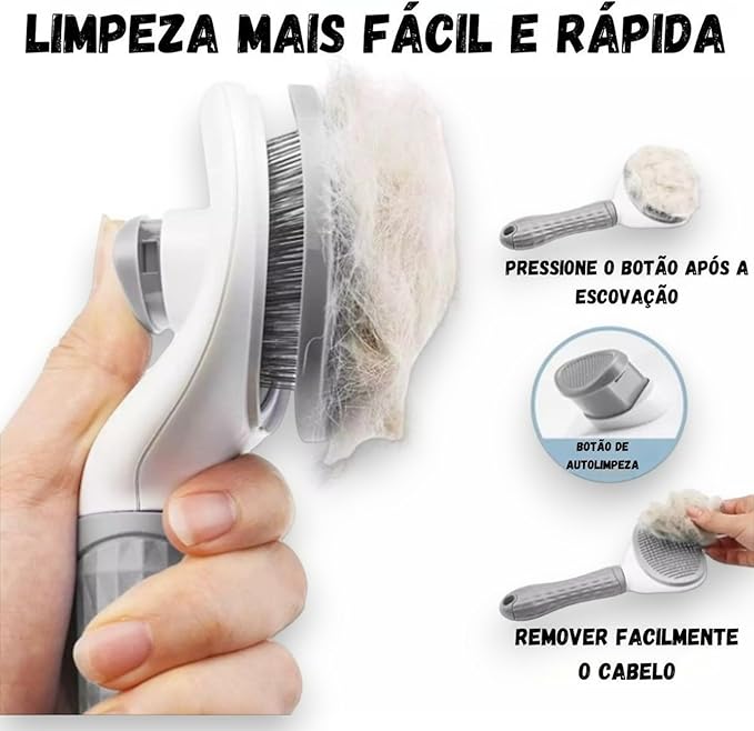 Escova Rasqueadeira Premium: Removedora de Pelos Garante Higiene Máxima para Seu Pet (Cães e Gatos), Ideal para Todas as Raças