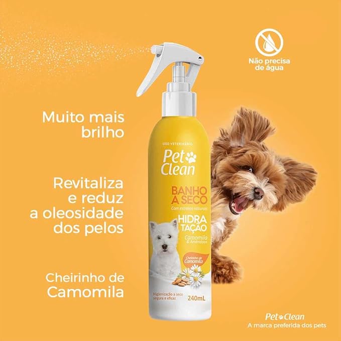 Banho a Seco Pet Clean Hidratação 240ml