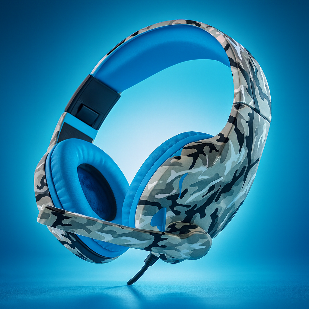 Auriculares gamer Netmak Counter-B Blue – Estilo camuflado y sonido pro 🎮