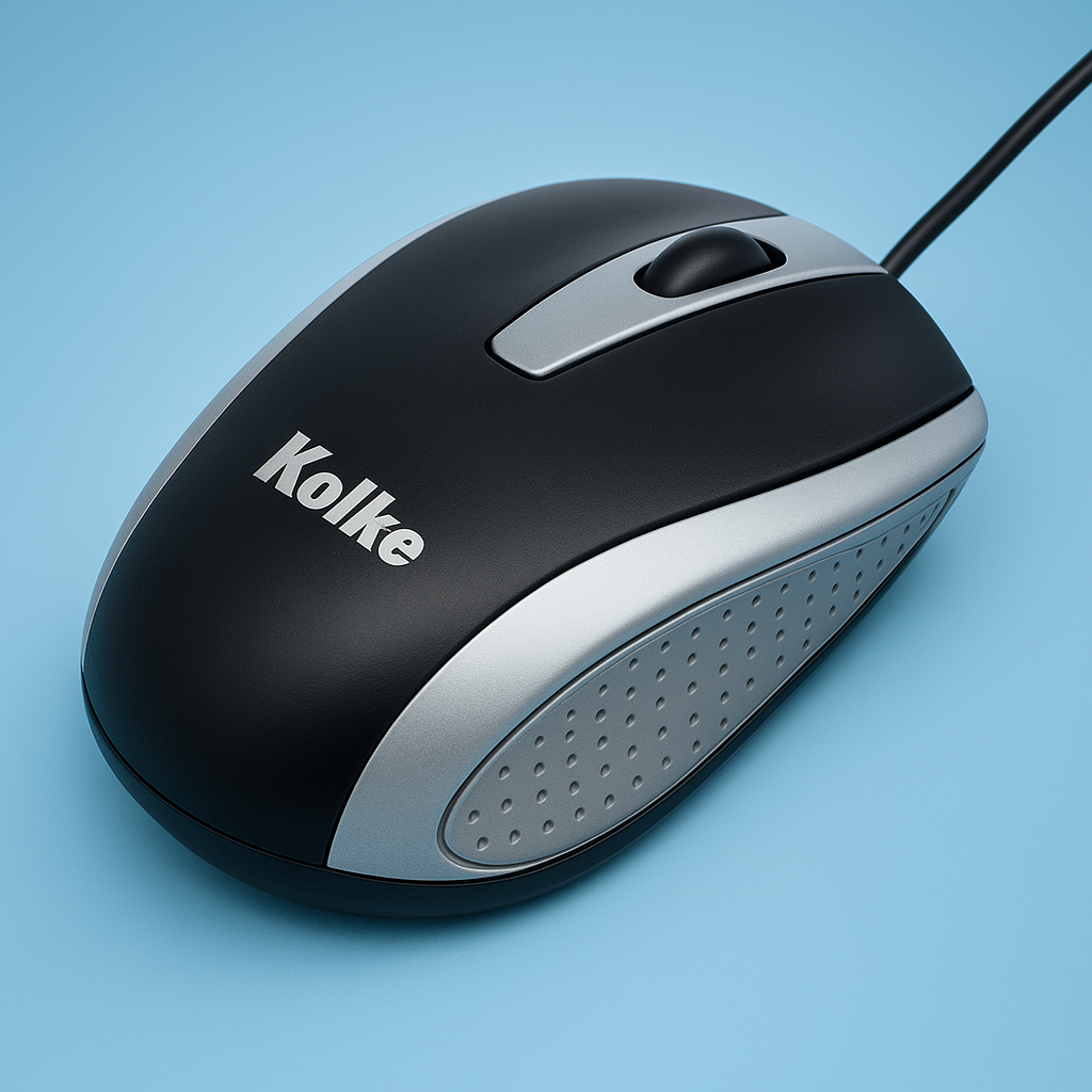Mouse Kolke KM-112 Negro y Plateado – Precisión con estilo moderno