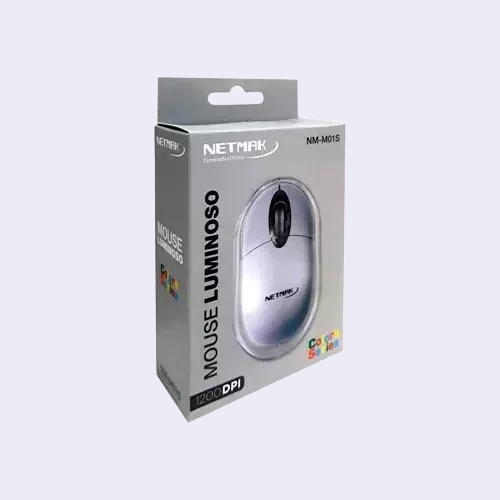 Mouse USB Netmak NM-M01S – Precisión y diseño con luz plateada