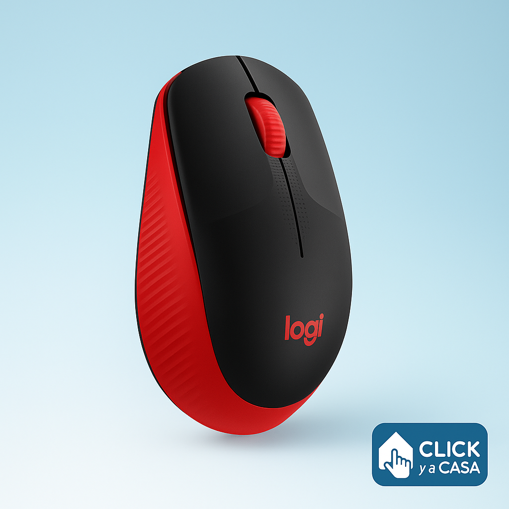 Mouse Inalámbrico Logitech M190 – Precisión y estilo en rojo y negro