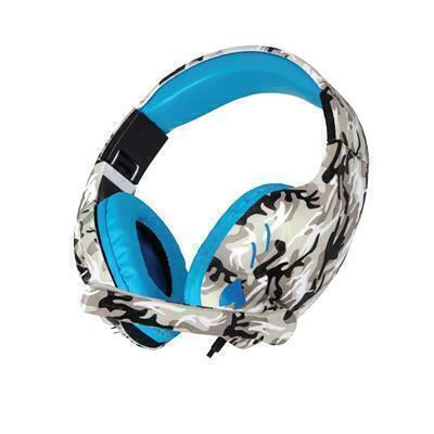 Auricular Gamer Netmak NM-Counter-B Camuflado Azul con Micrófono