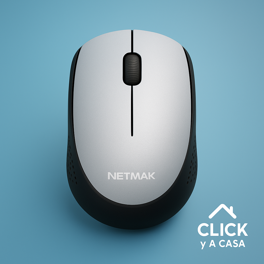 Mouse Inalámbrico Netmak NM-M680-S – Precisión y estilo en gris moderno