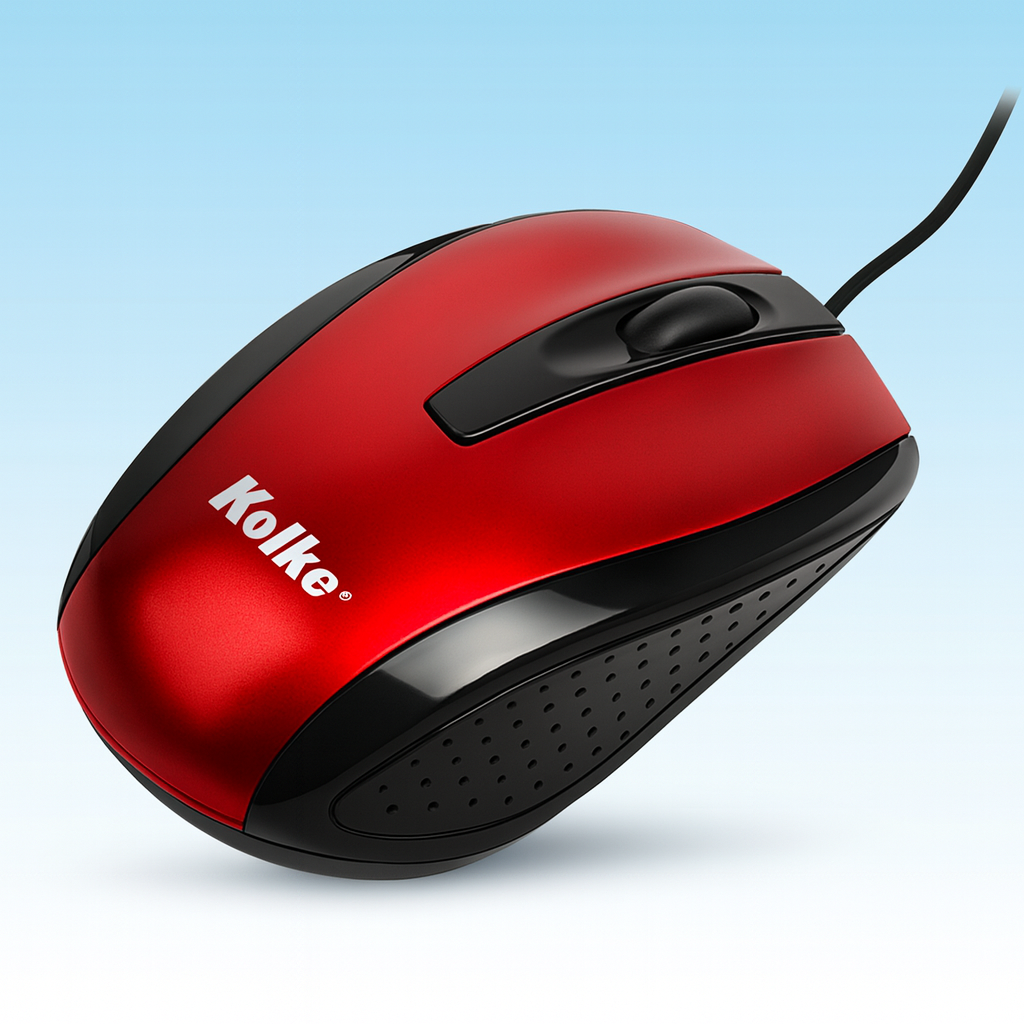 Mouse Kolke KM-112 Rojo y Negro – Estilo y precisión al instante