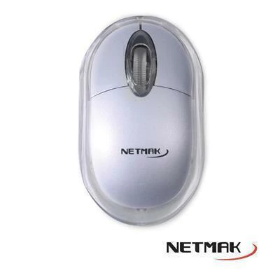 Mouse USB Netmak NM‑M01S Luminoso Silver