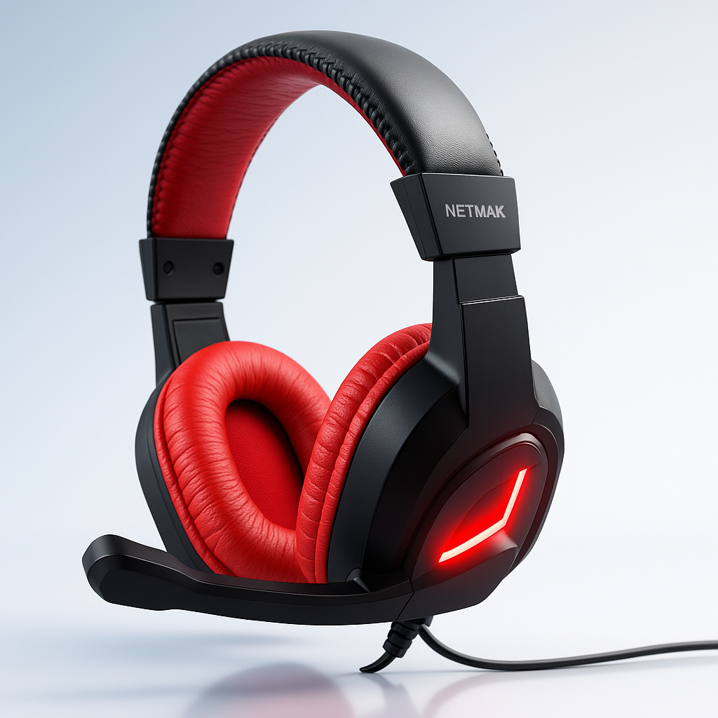Auriculares gamer Netmak Shadow Terror – Sonido potente y total inmersión