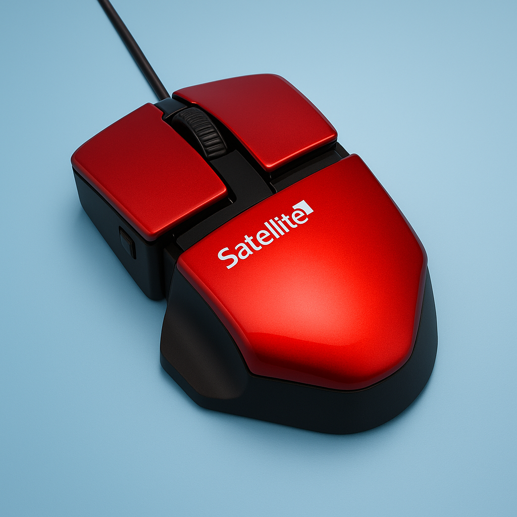 Mouse Óptico Satellite A-50R Rojo – Precisión y estilo brillante
