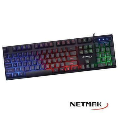 Teclado Gamer Netmak Retroiluminado USB – Negro