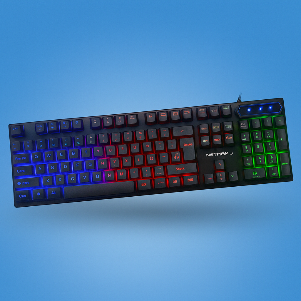 Teclado gamer Netmak NM-Zakro – Retroiluminado y listo para ganar ⚡
