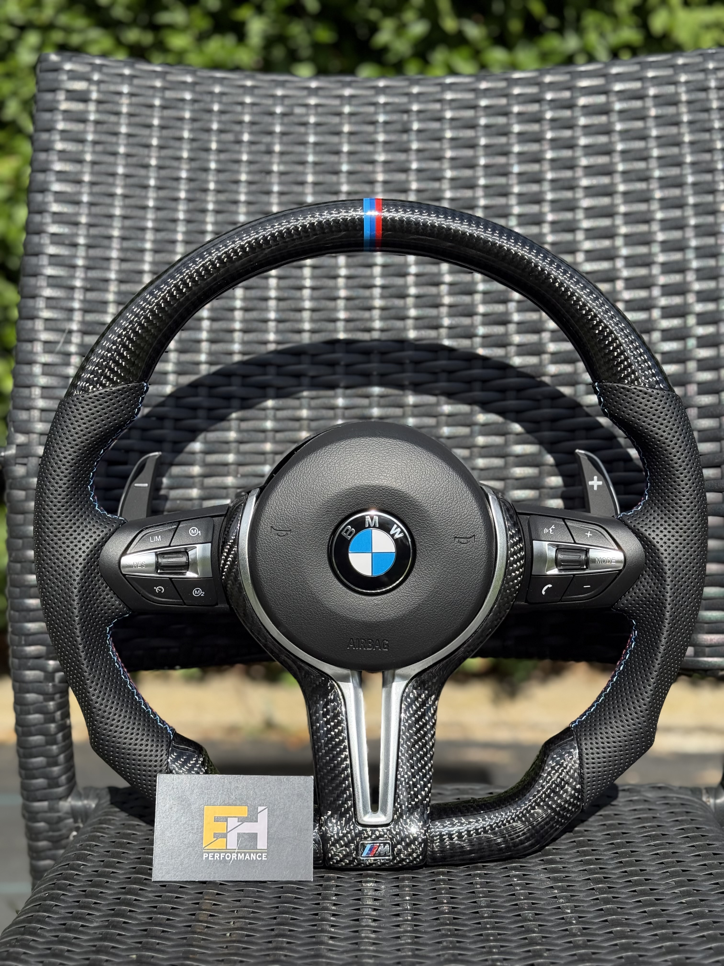 BMW F Series Custom Carbon Fibre Steering Wheel – Flat Bottom | M Sport Center Stripe