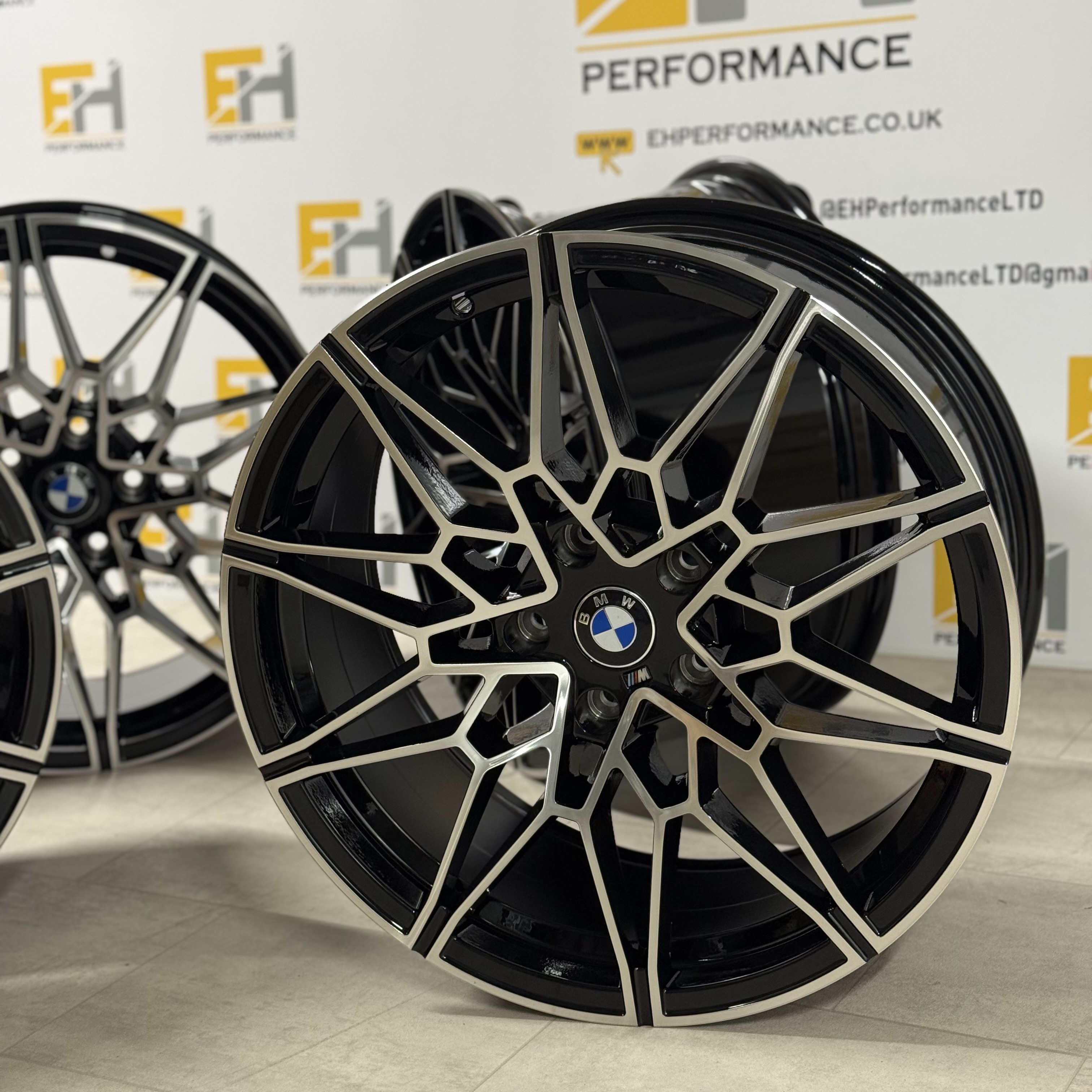 19 inch 826M M2 M3 M4 CS STYLE WHEELS RIMS GLOSS BLACK MACHINE BMW