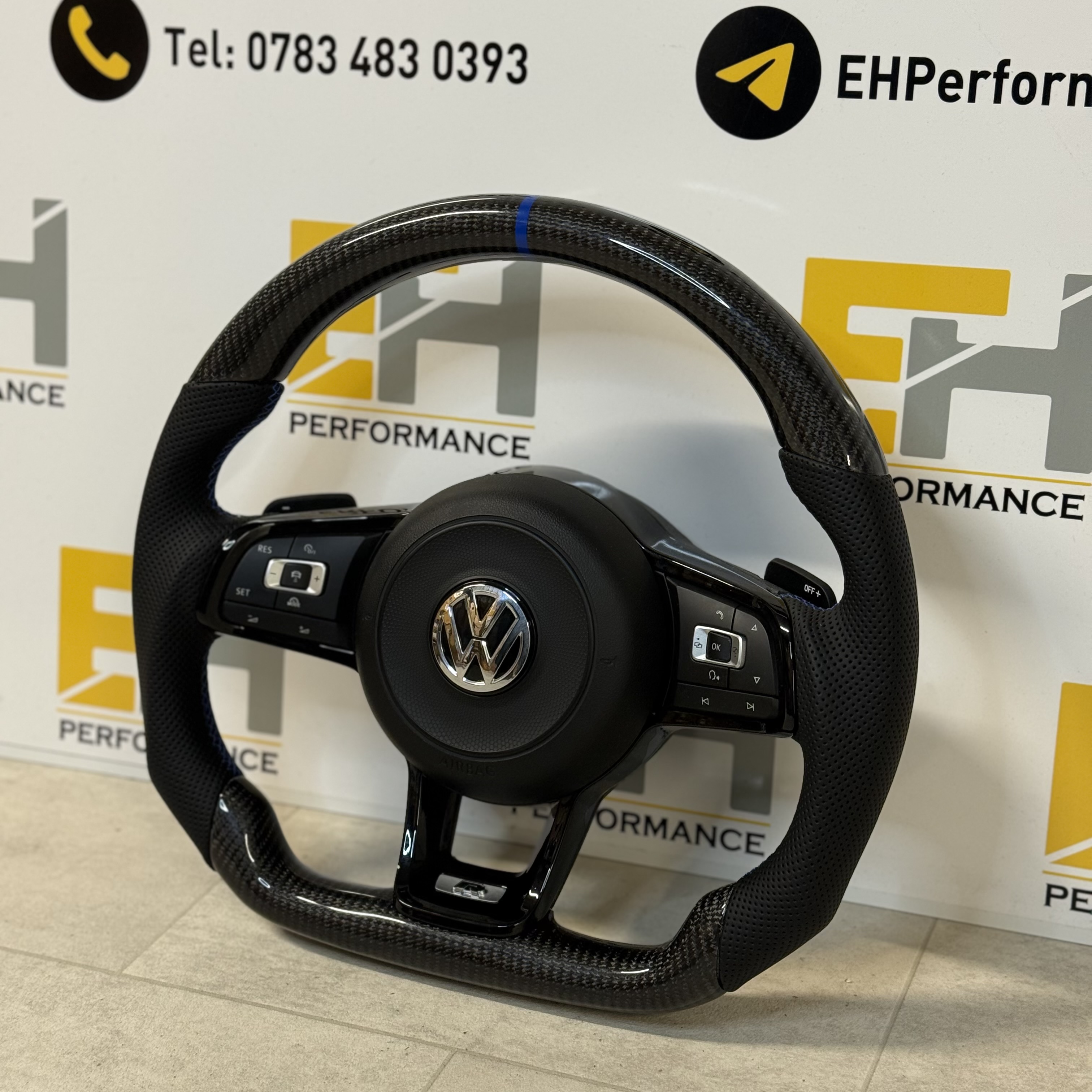 Volkswagen Golf R Custom carbon fibre steering wheel