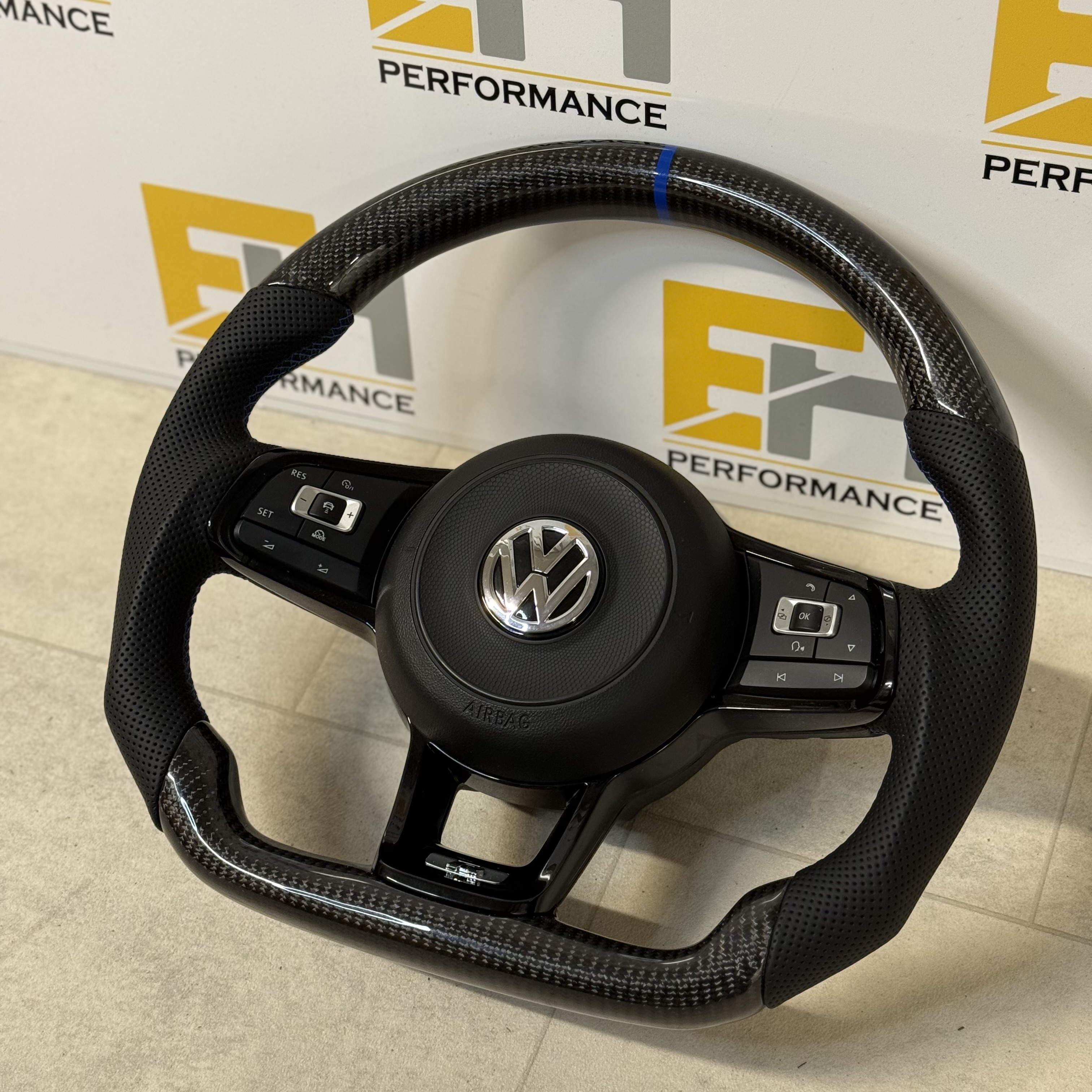 Volkswagen Golf R Custom carbon fibre steering wheel