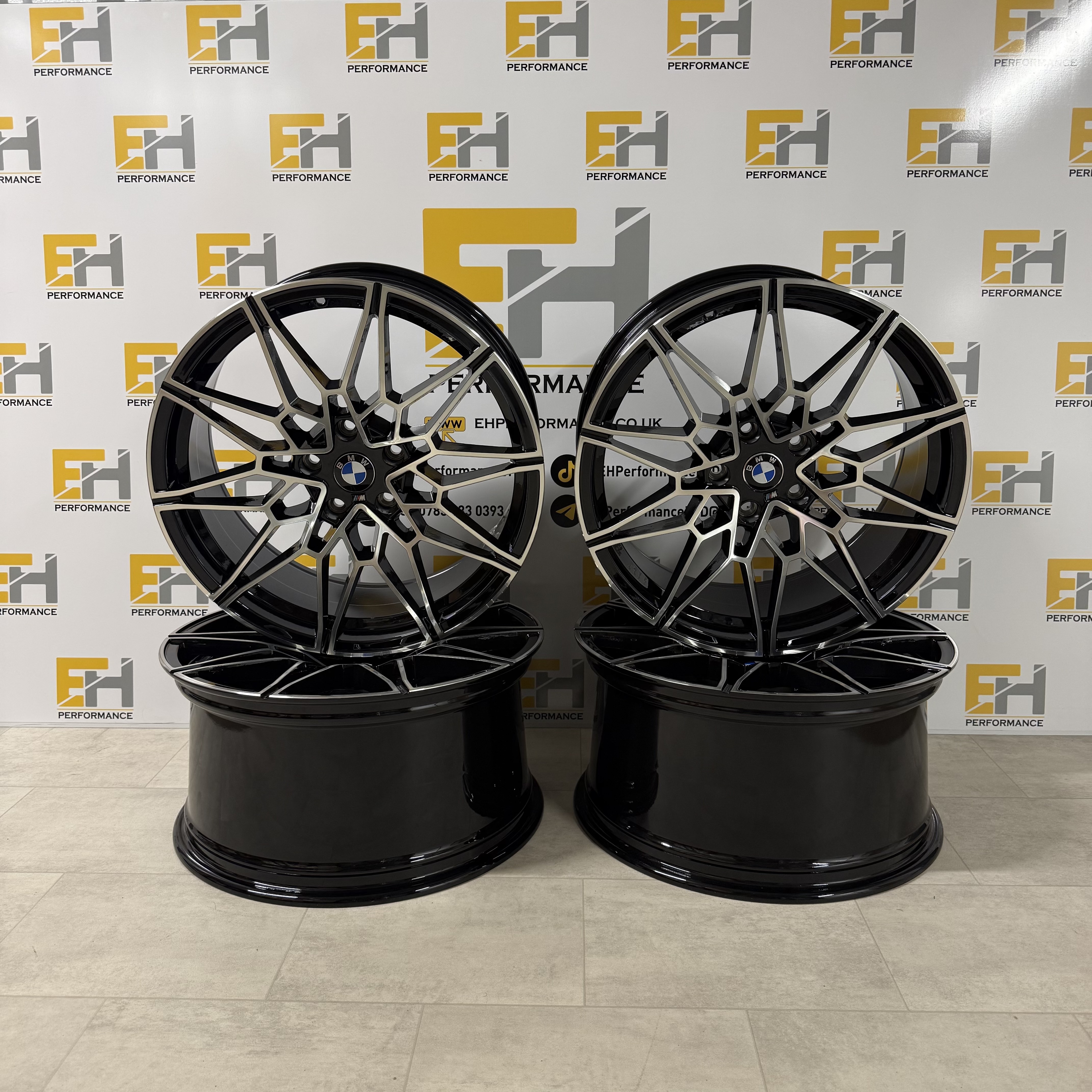 19 inch 826M M2 M3 M4 CS STYLE WHEELS RIMS GLOSS BLACK MACHINE BMW