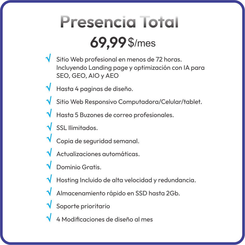 Presencia Total - Paquete Web