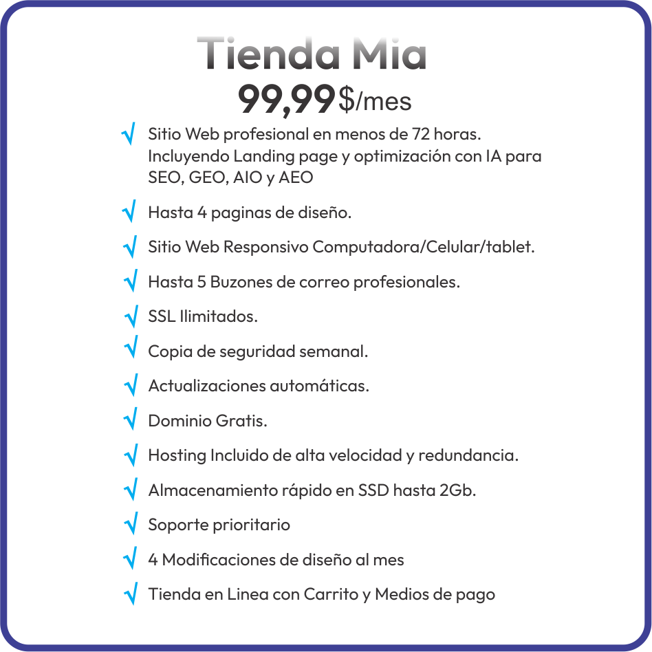 Tienda Mia - Paquete Web
