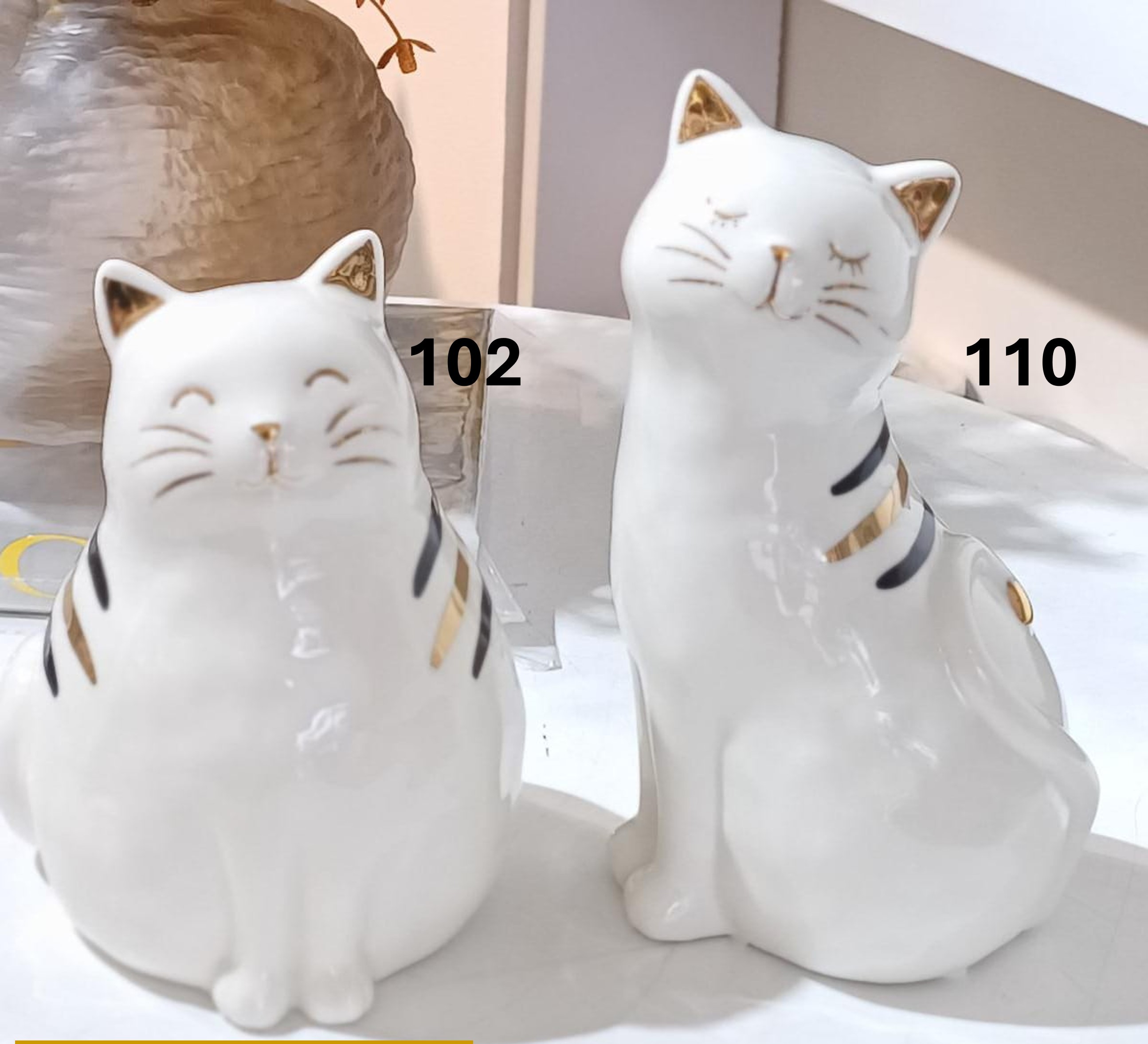 Figuras decorativas de gatos de cerámica