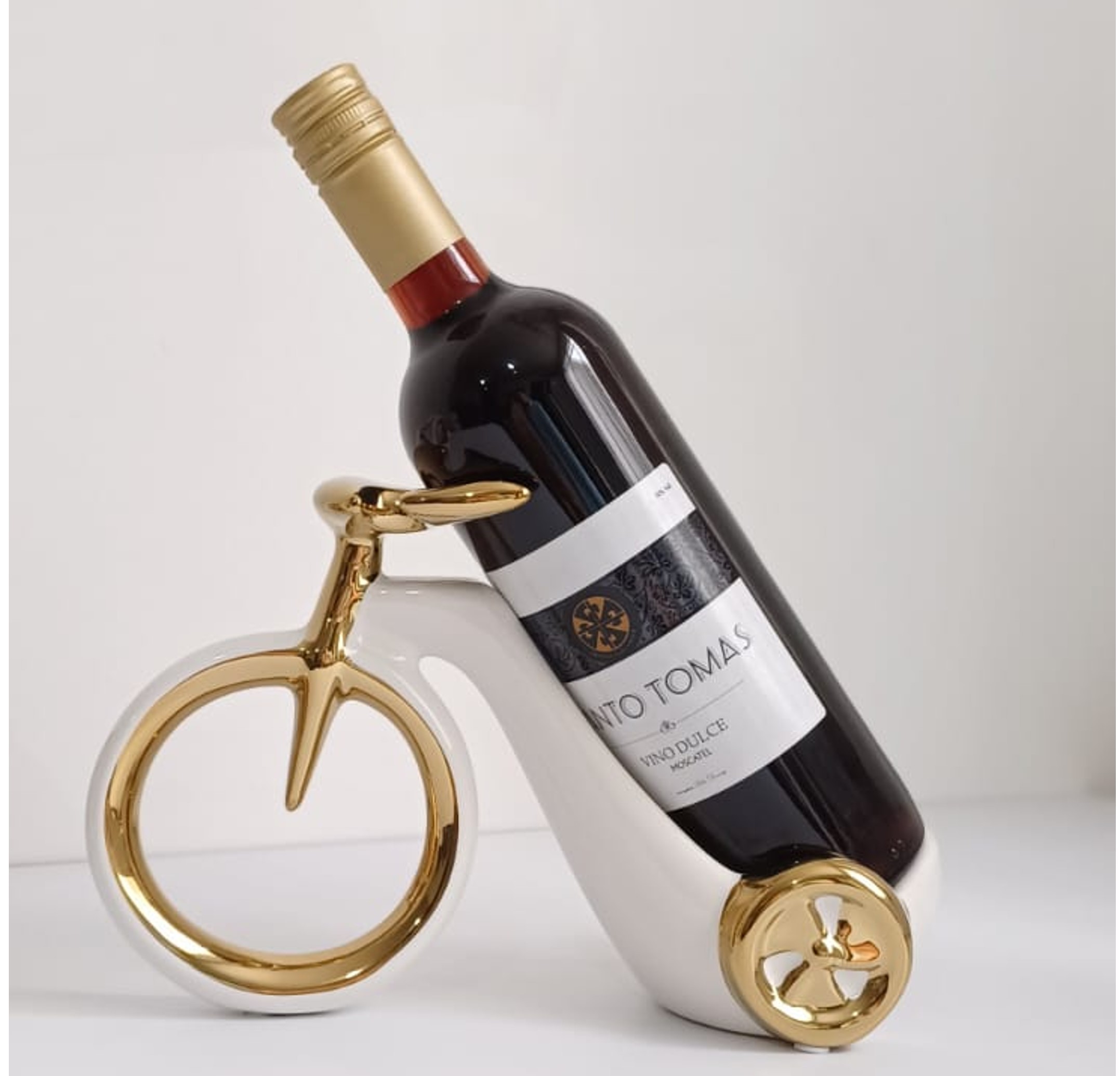Soporte para botella de vino en forma de bicicleta