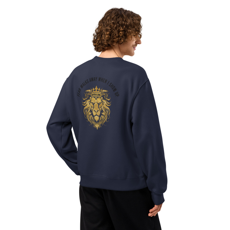 Oversized heavyweight sweatshirt FEAR WALKS AWAY