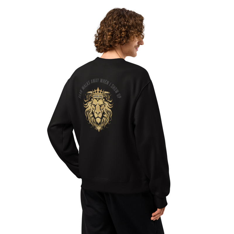 Oversized heavyweight sweatshirt FEAR WALKS AWAY