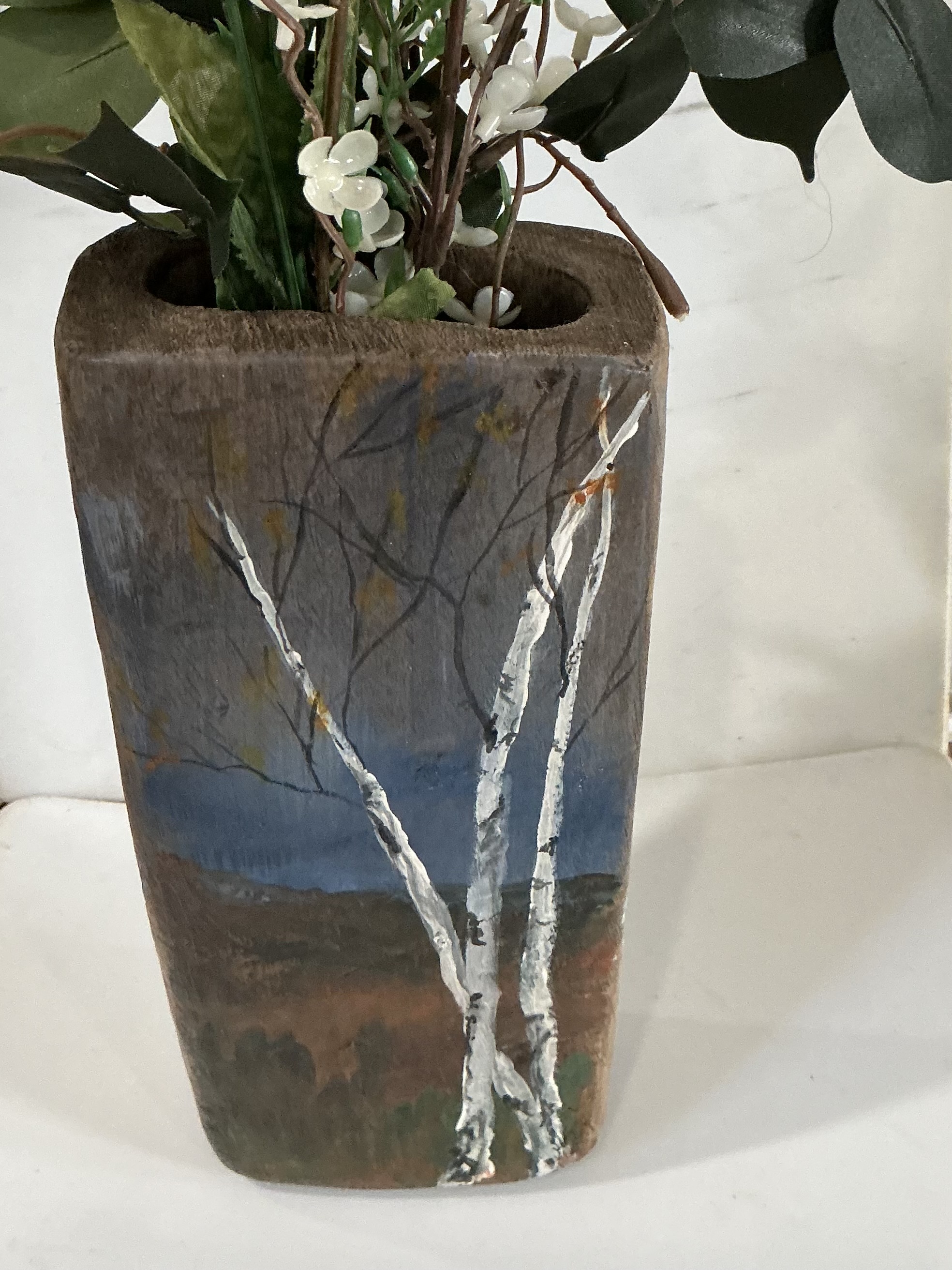 Hand-Painted Wooden Wall Pocket