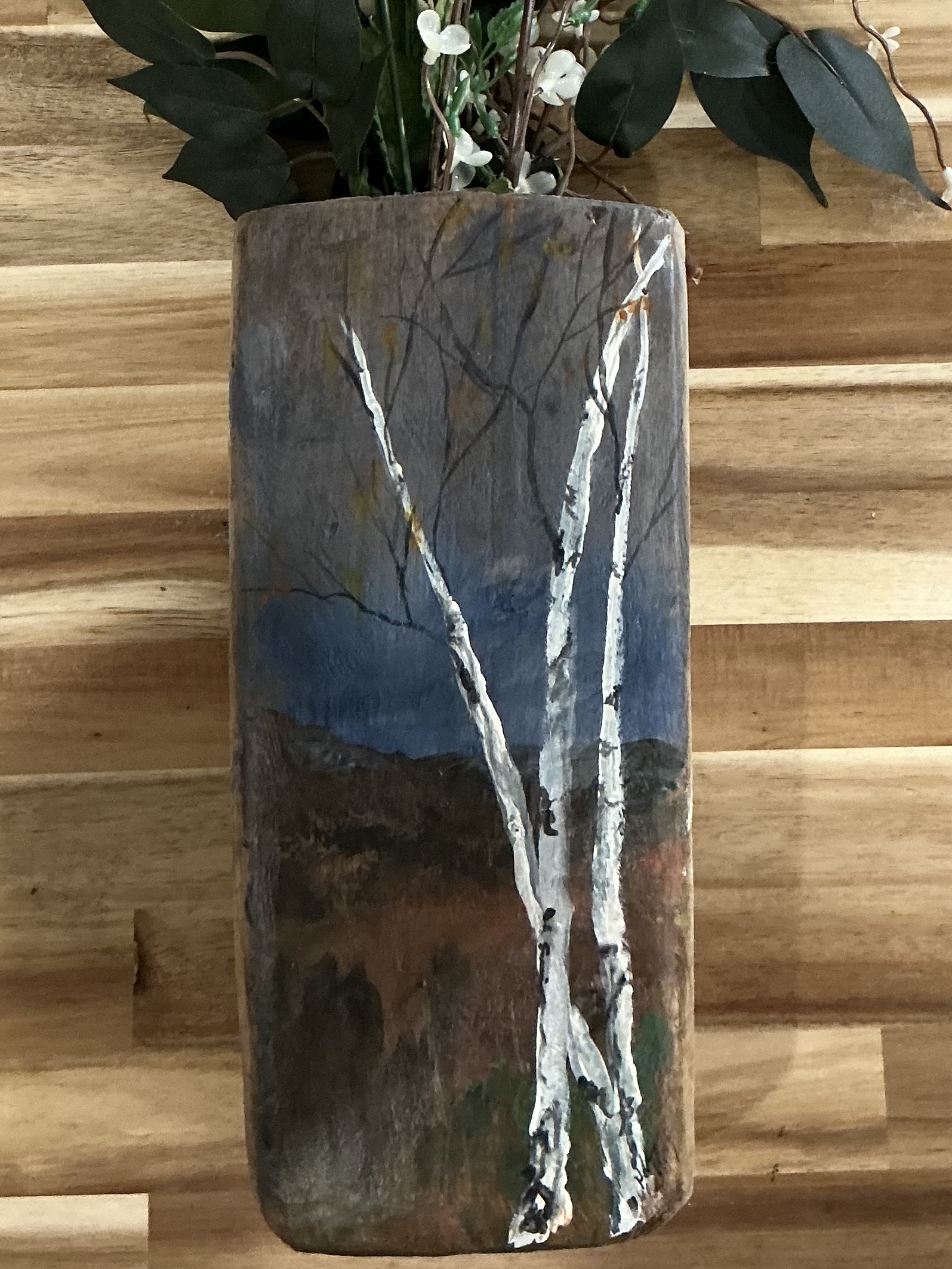 Hand-Painted Wooden Wall Pocket