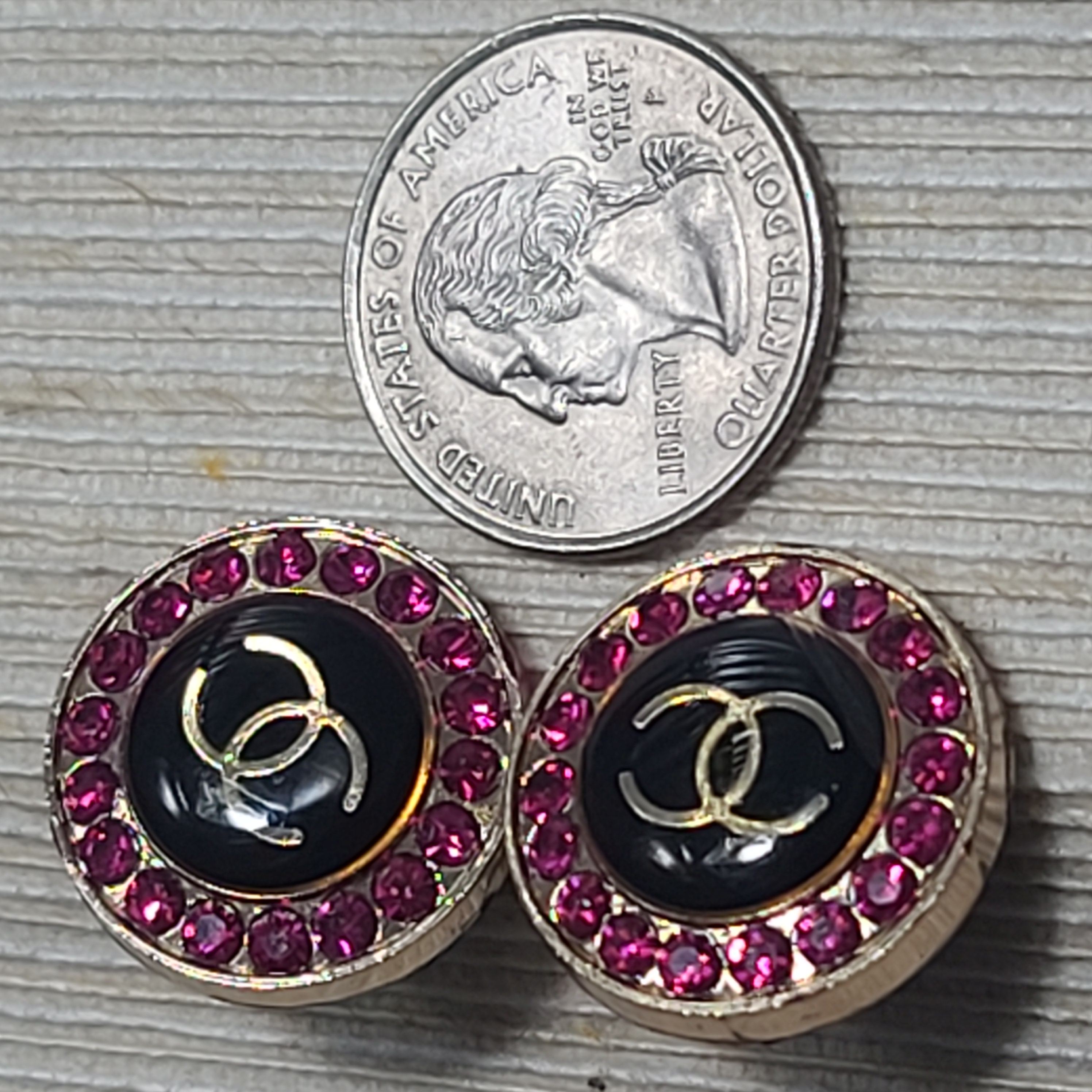 Pink Crystal CC Earrings