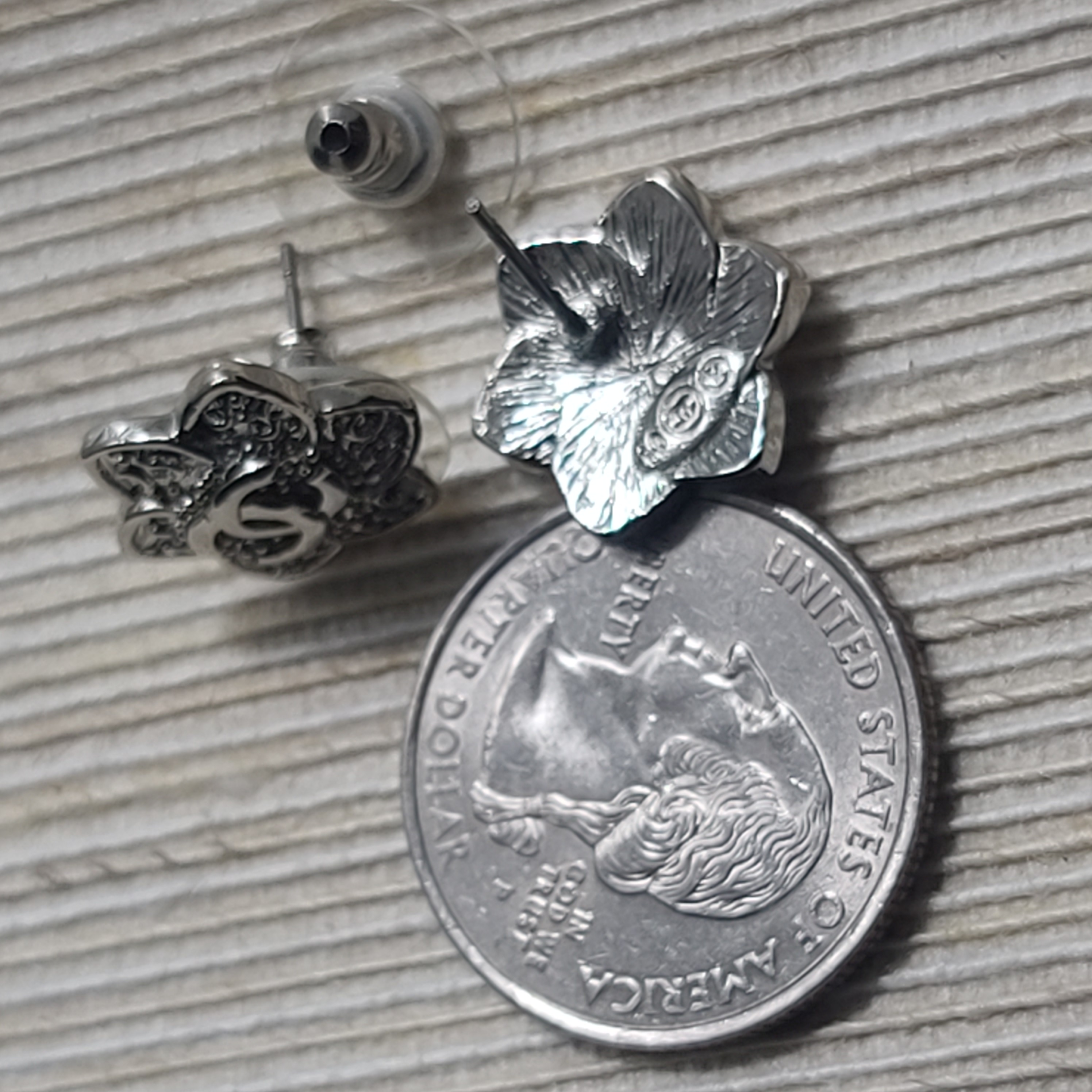 Silver CC Flower Earring