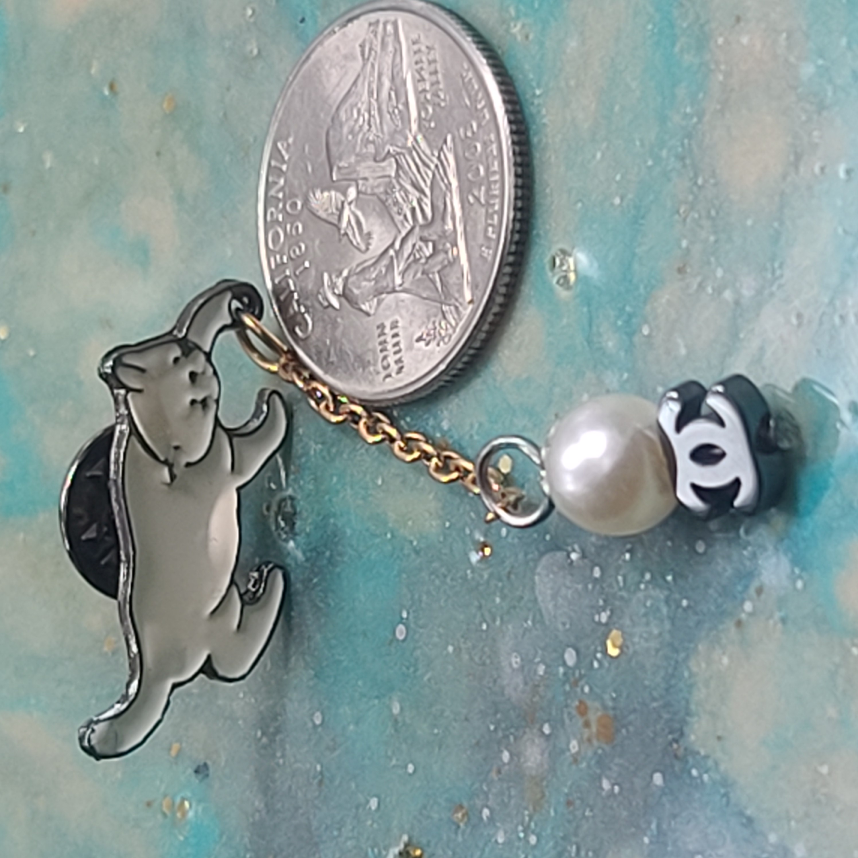 Cat and Yarn CC Brooch