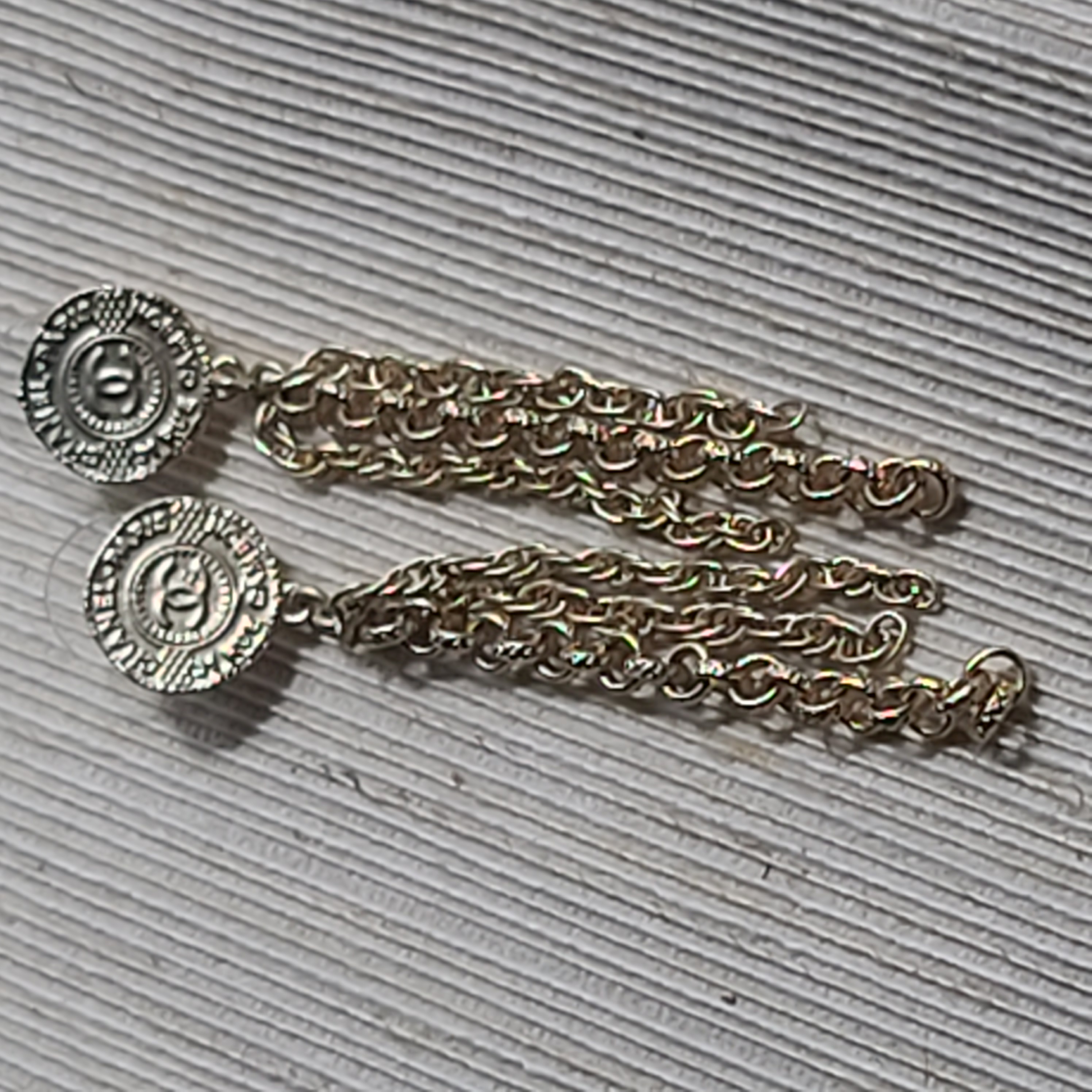 Gold CC Tassel Earrings