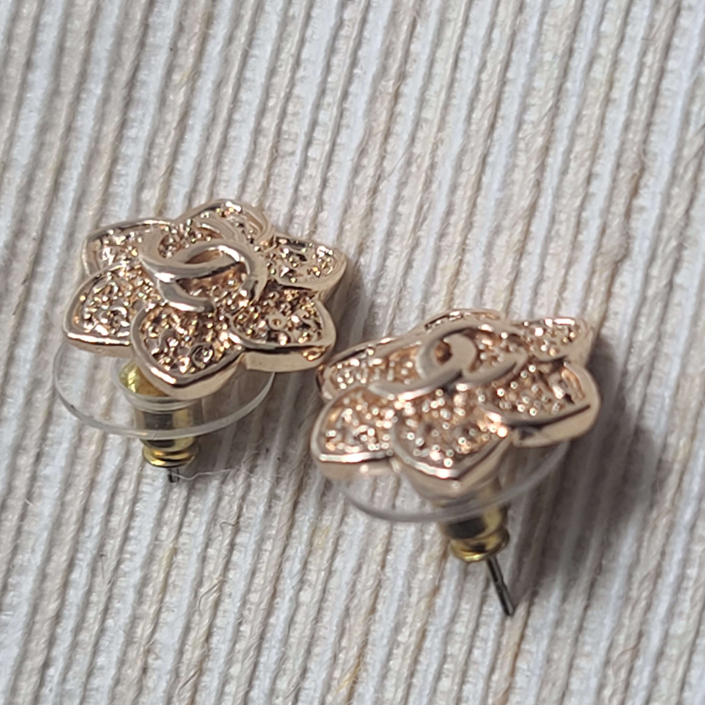 Gold  Flower CC Earrings