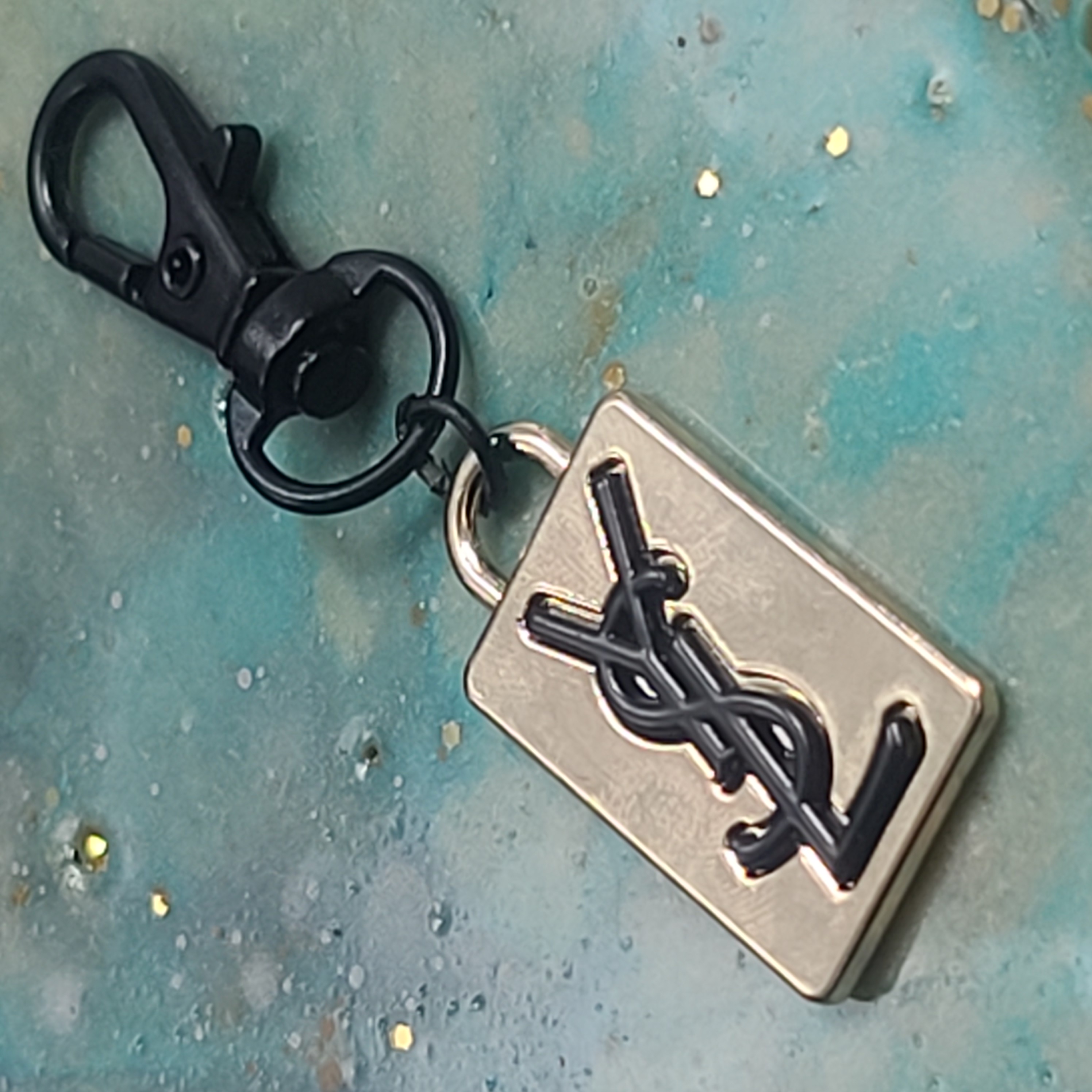 Gold and Black YSL Keychain Bling