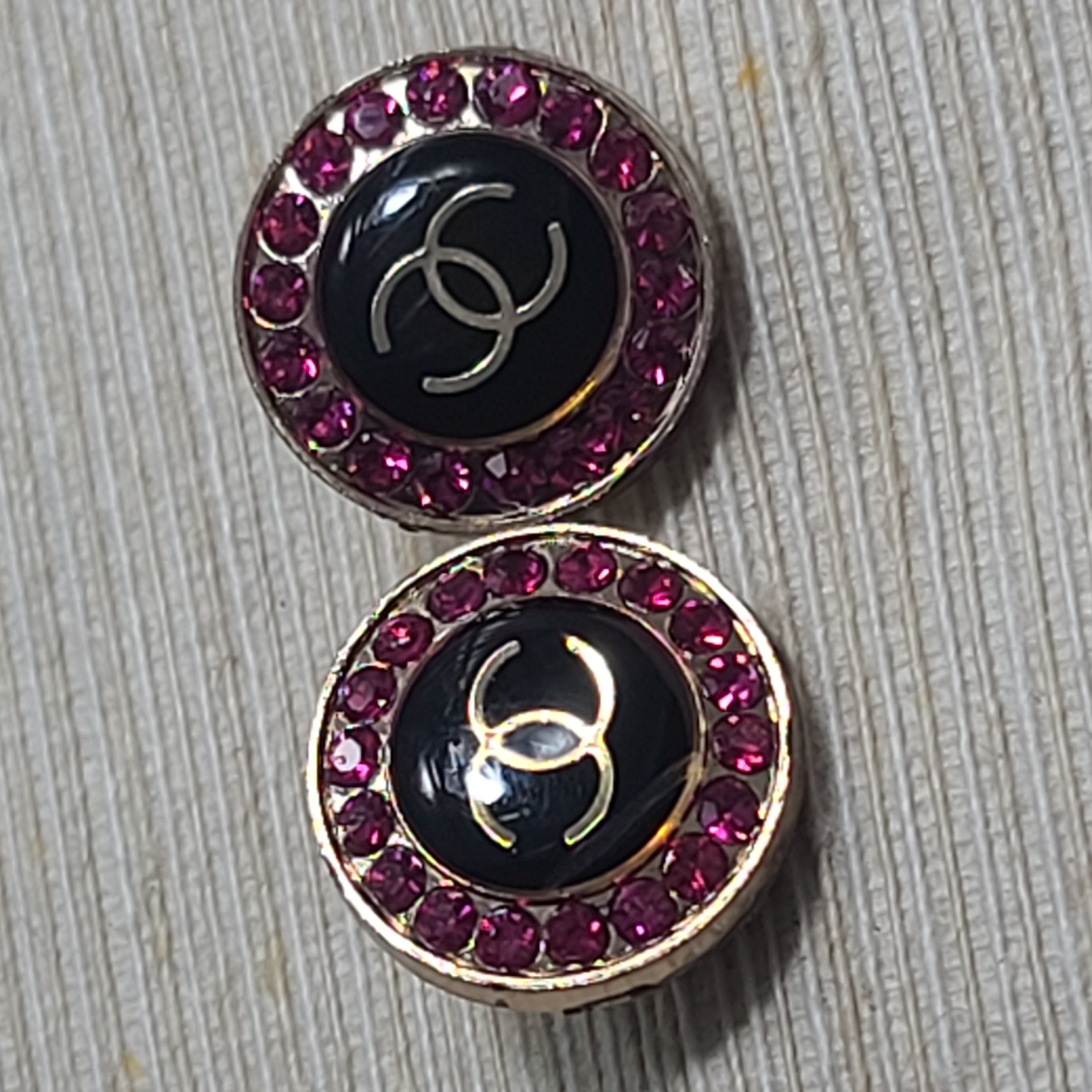 Pink Crystal CC Earrings