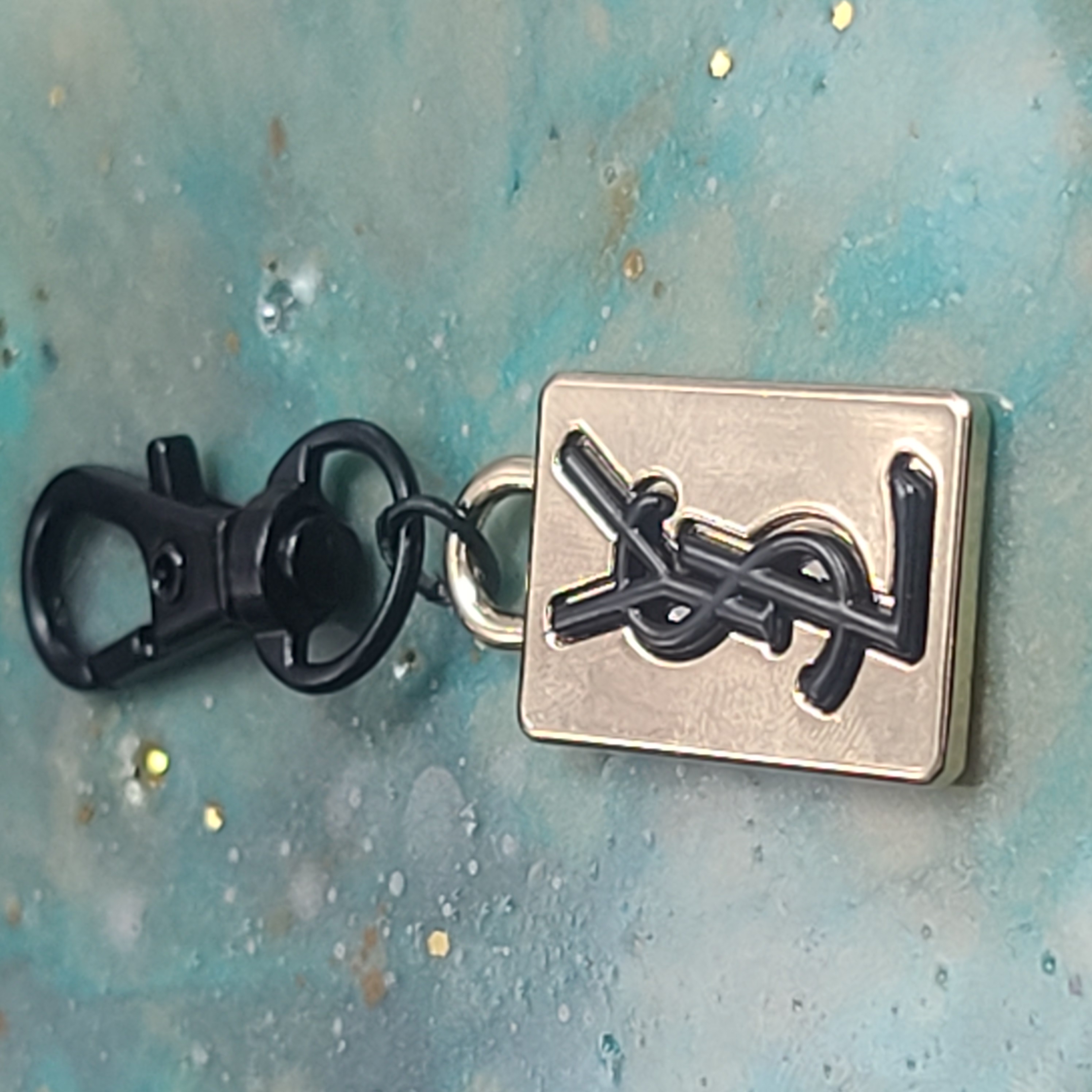 Gold and Black YSL Keychain Bling