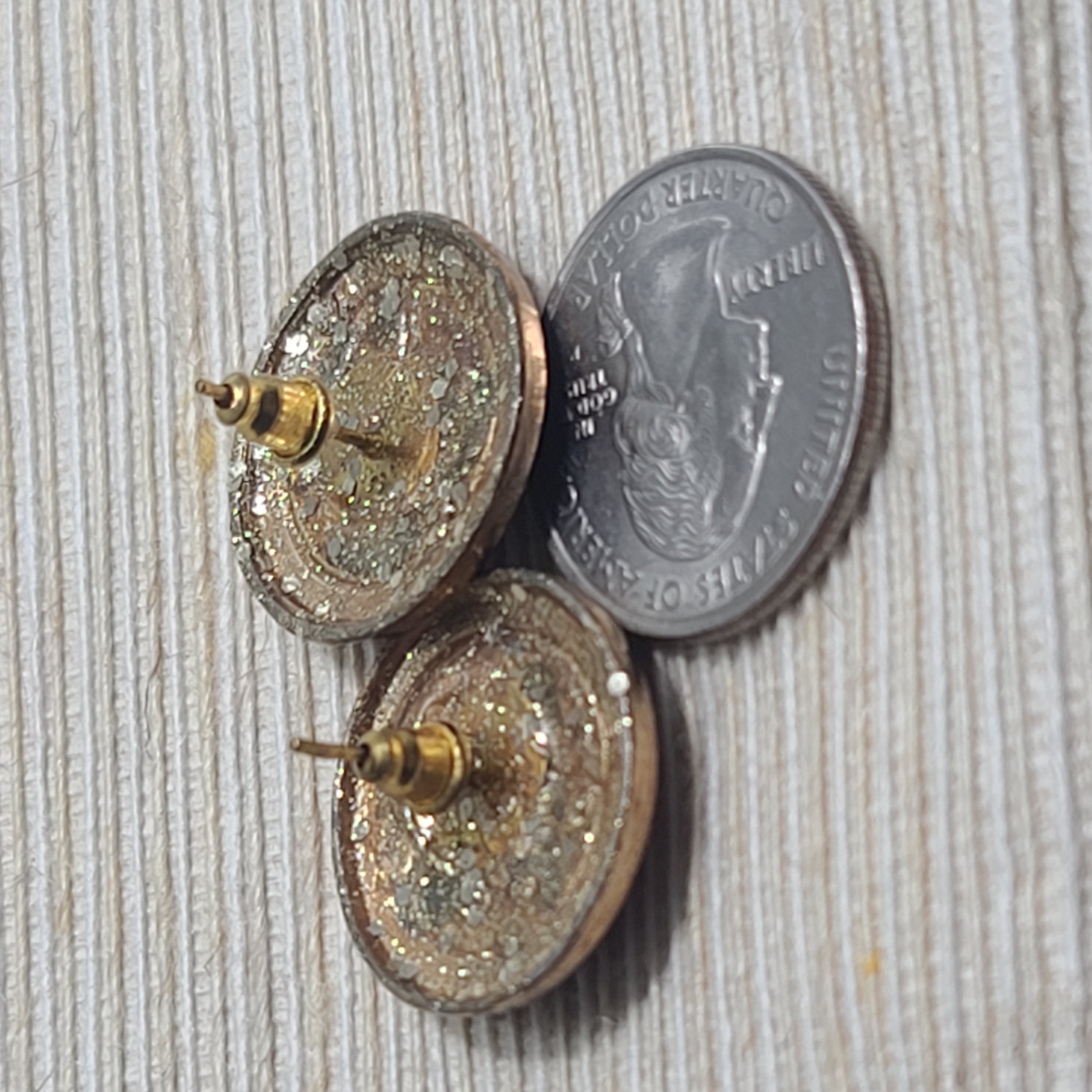 Red and Blue Button GG Earrings