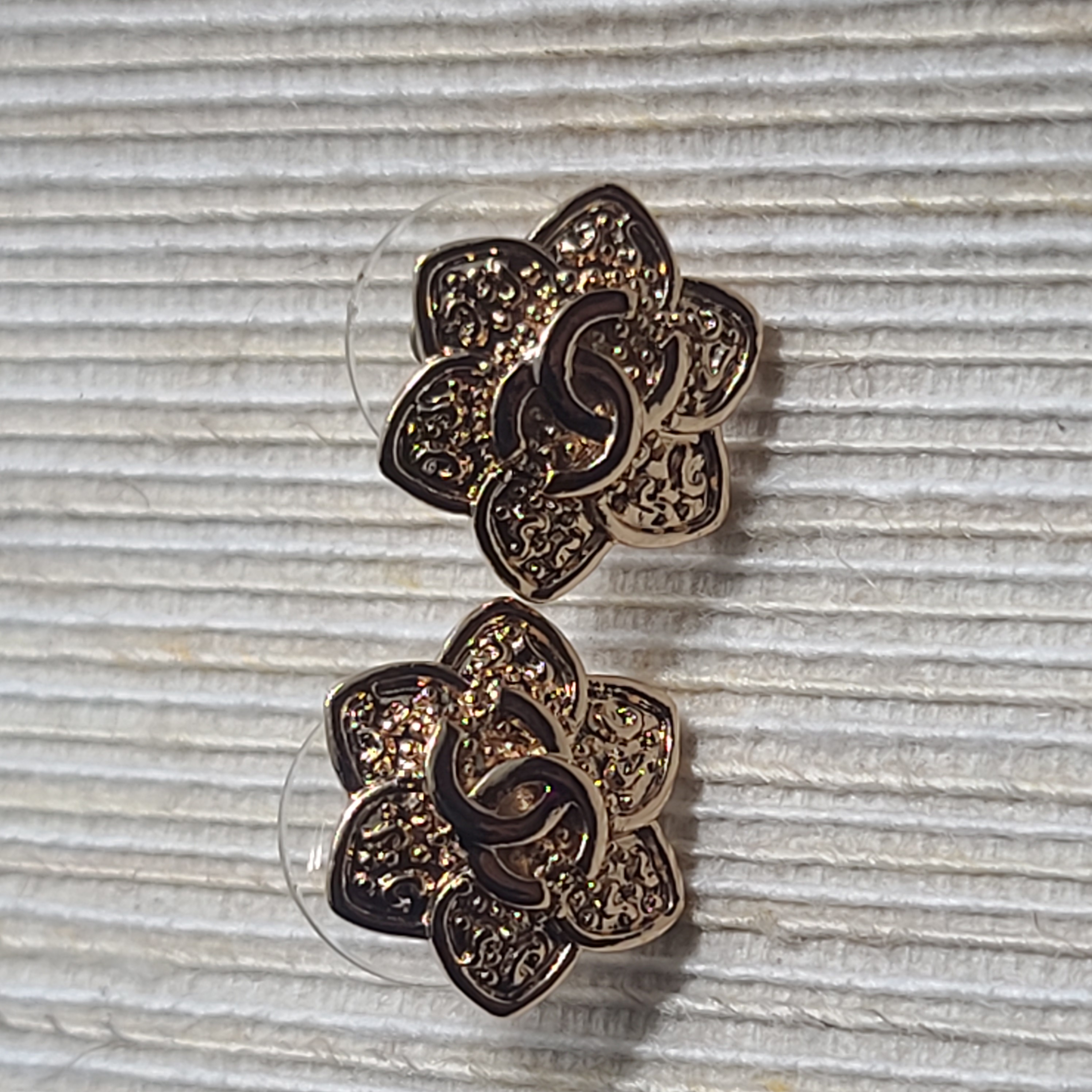 Gold  Flower CC Earrings