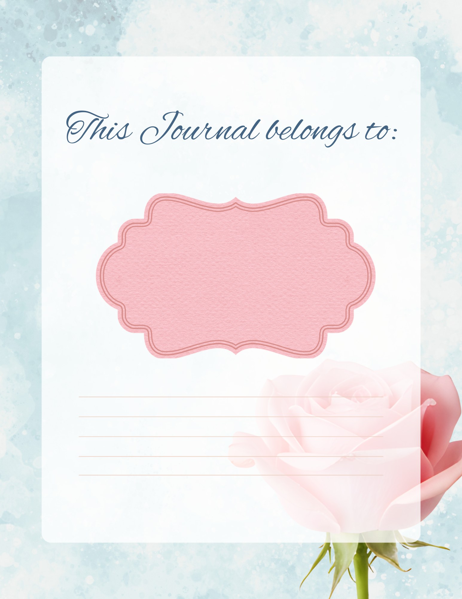 Prayer Journal Printable Pink Rose God our Refuge 50 bible verses 