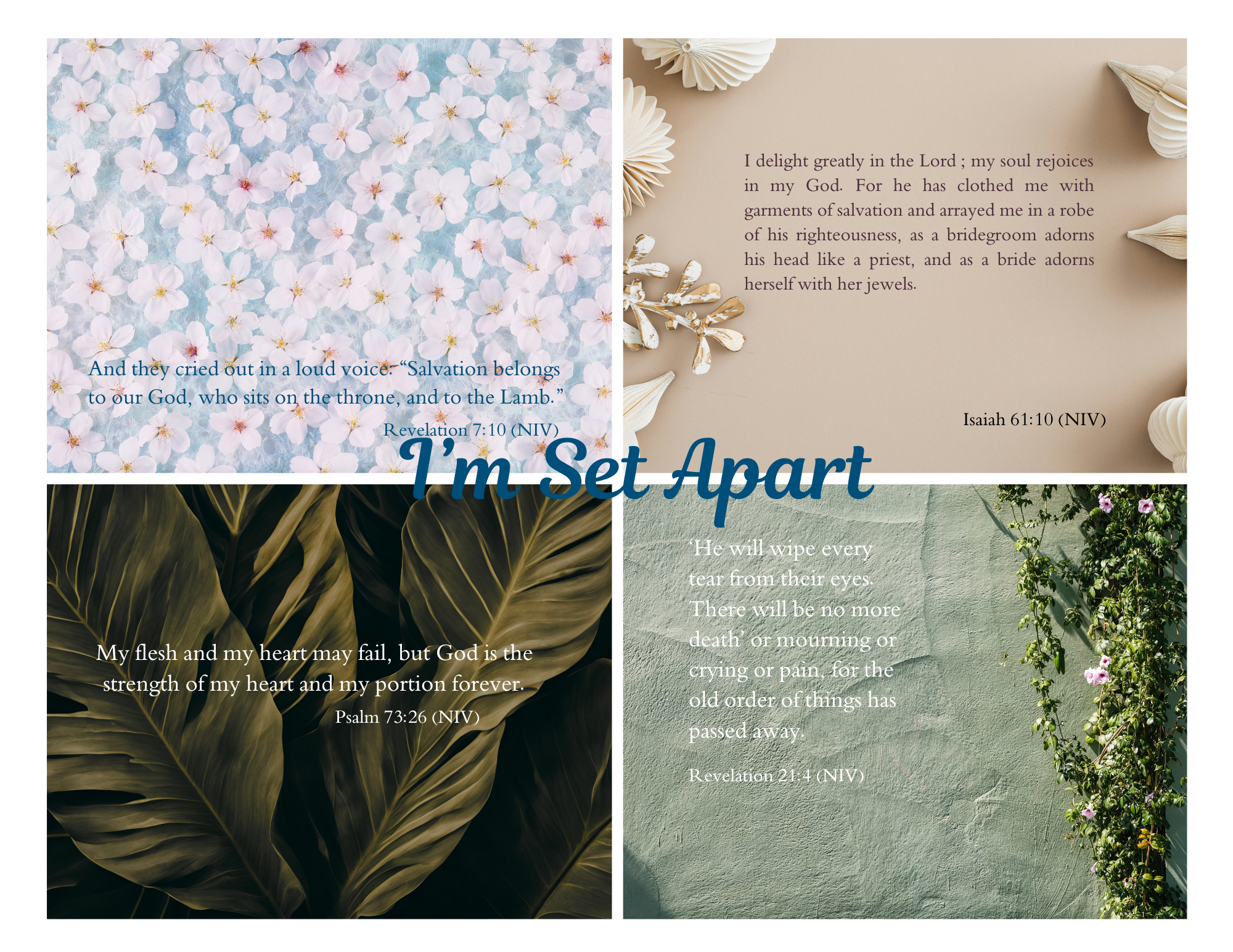 Scripture Mini Cards Hope in God Bundle of 24 Printable PDF Download