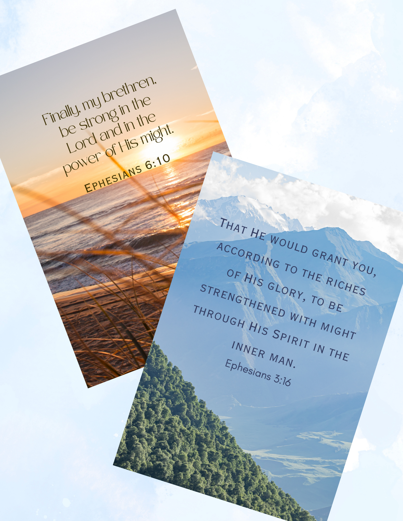 10 Scripture Note Cards Foldable God our Strength Printable 